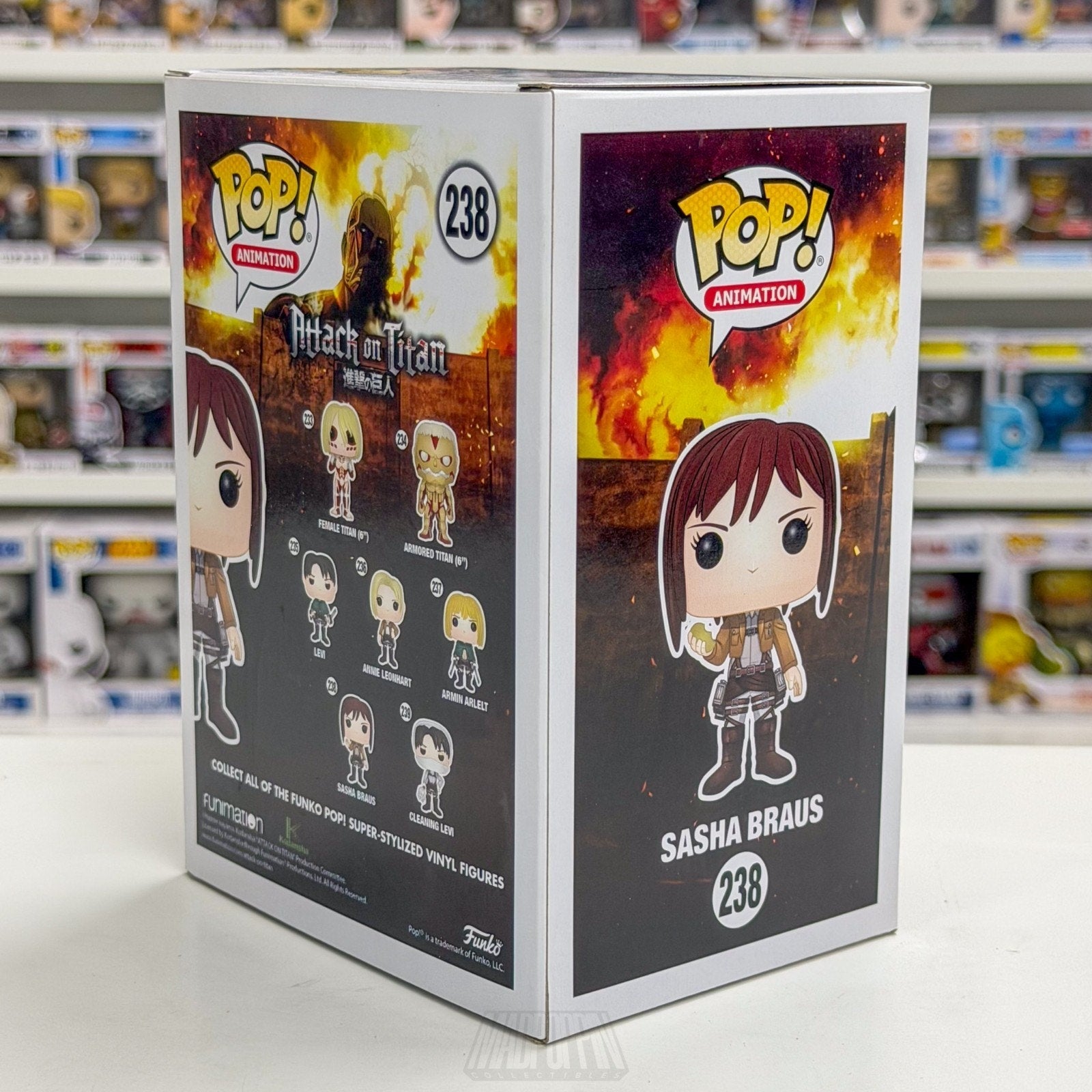 Funko Pop Anime Attack Titan Sasha Braus GameStop 238 Japan Manga Vinyl Figure
