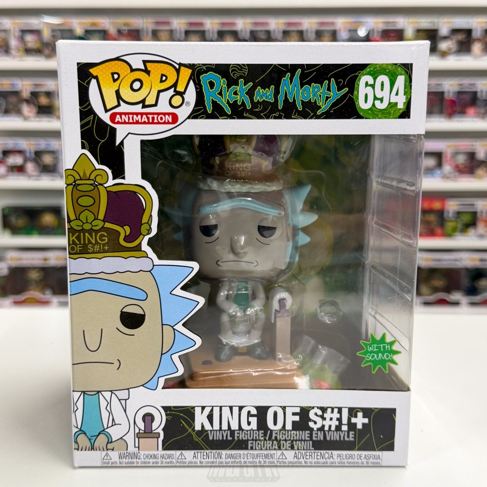 Funko Pop Animation Rick & Morty King of $#!+ w/Sound 694 Sci-Fi Vinyl Figure