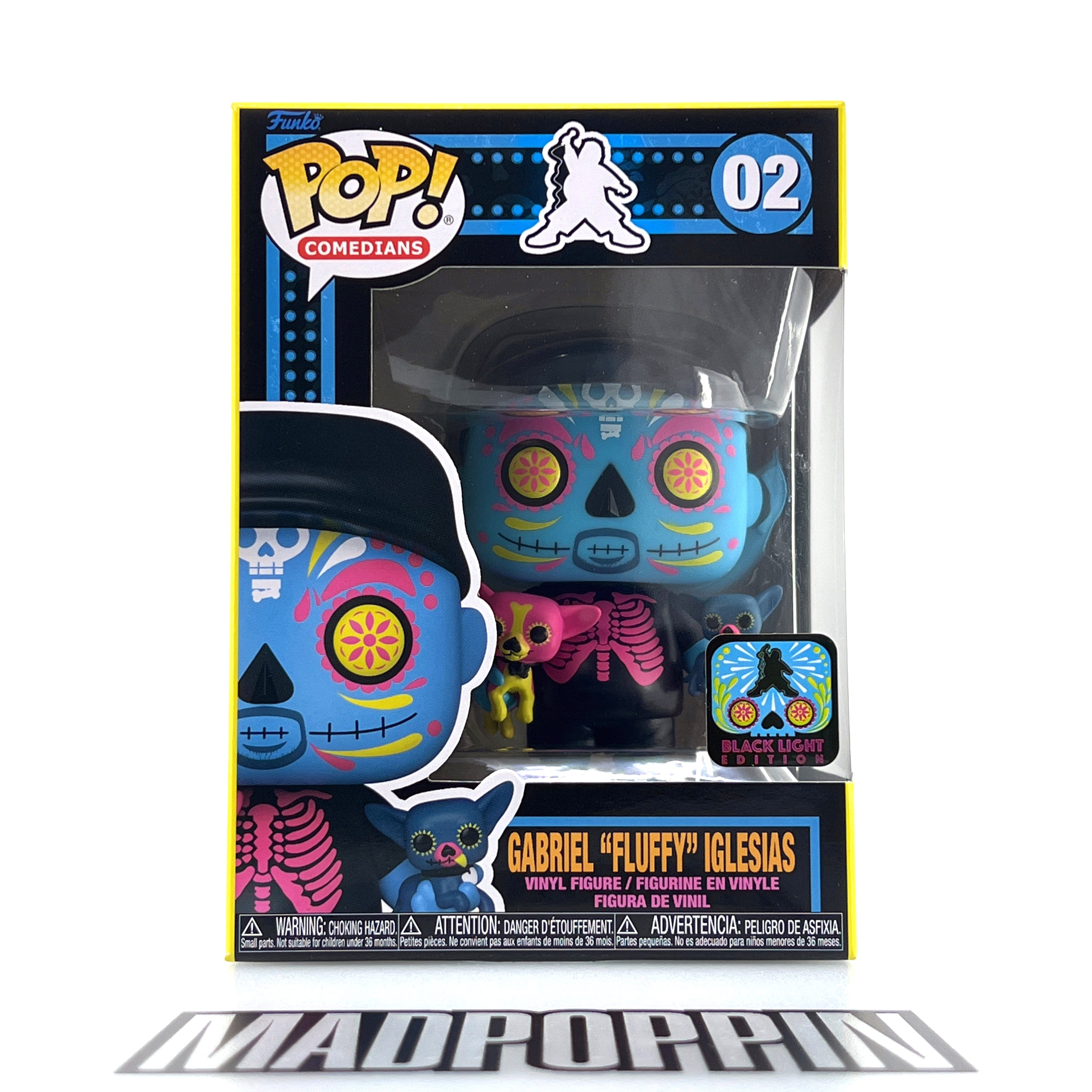 Funko Pop Comedians Dia De Los Fluffy's Con Puppies Gabriel Iglesias Must Love Dogs Blacklight #02