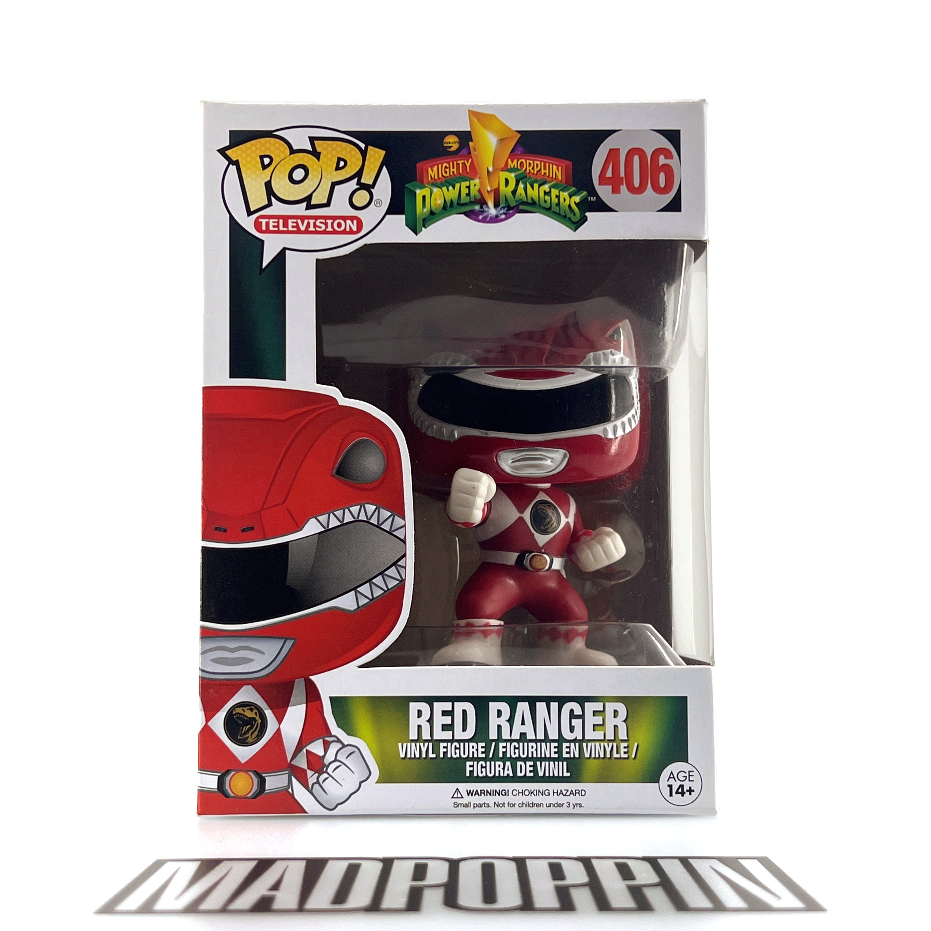 Funko Pop TV Mighty Morphin Power Rangers Red Ranger Action Pose Vaulted #406