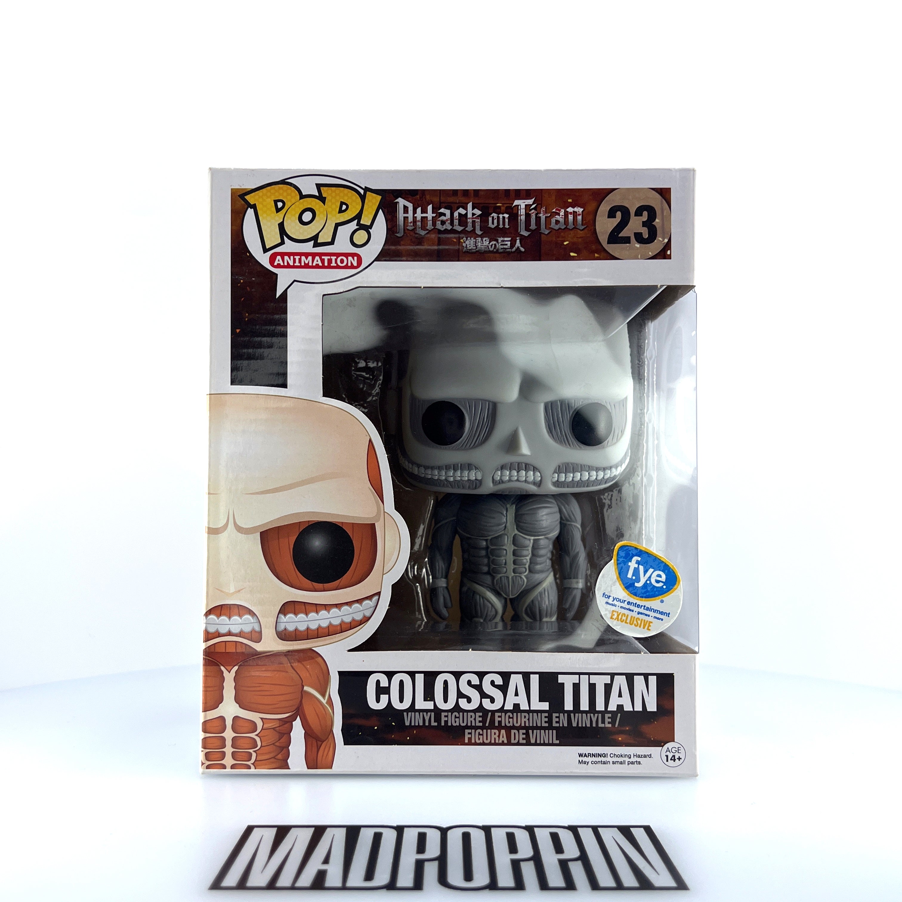 Funko Pop Anime Attack on Titan Colossal Titan Black & White FYE #23