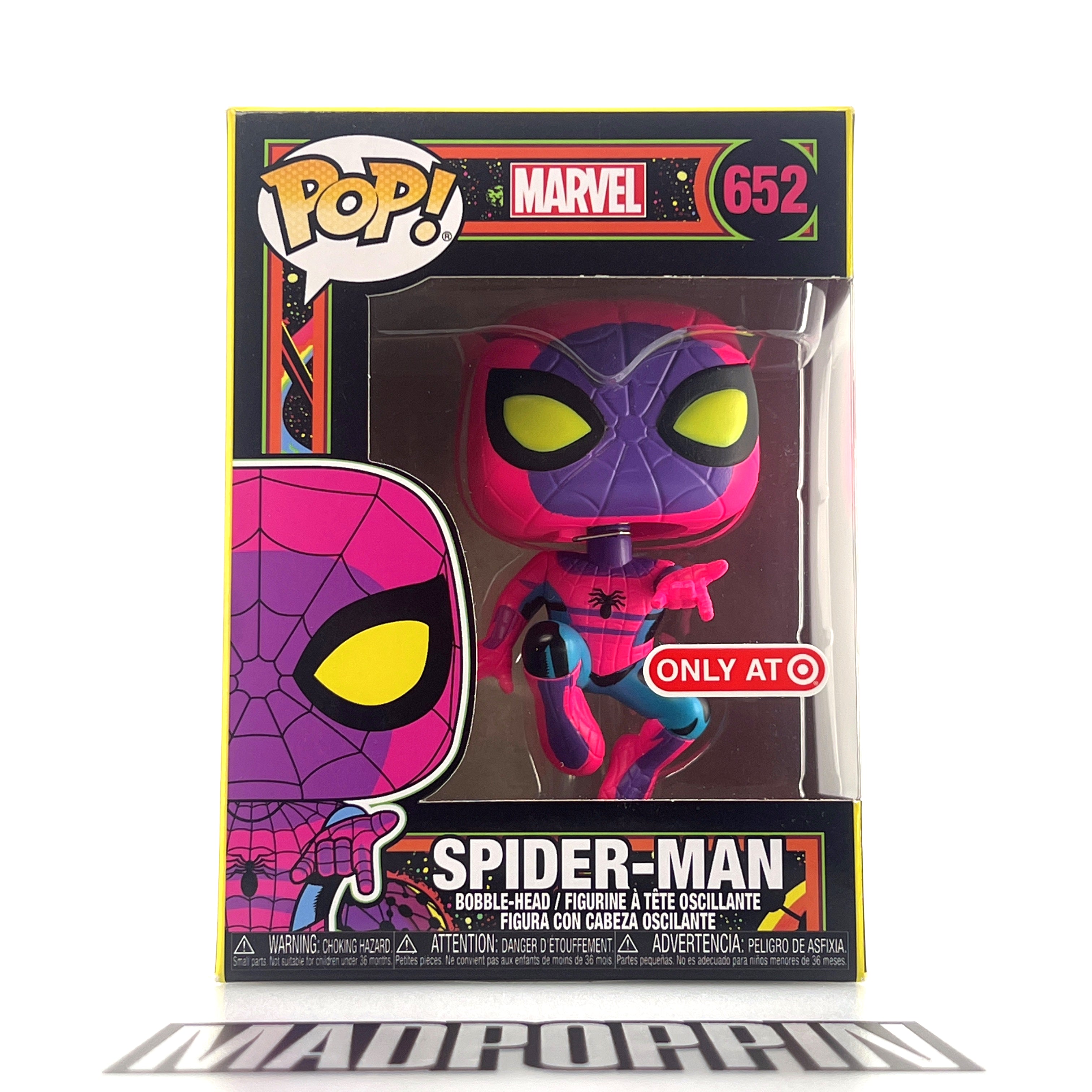 Funko Pop Marvel Spider-Man Blacklight Target #652