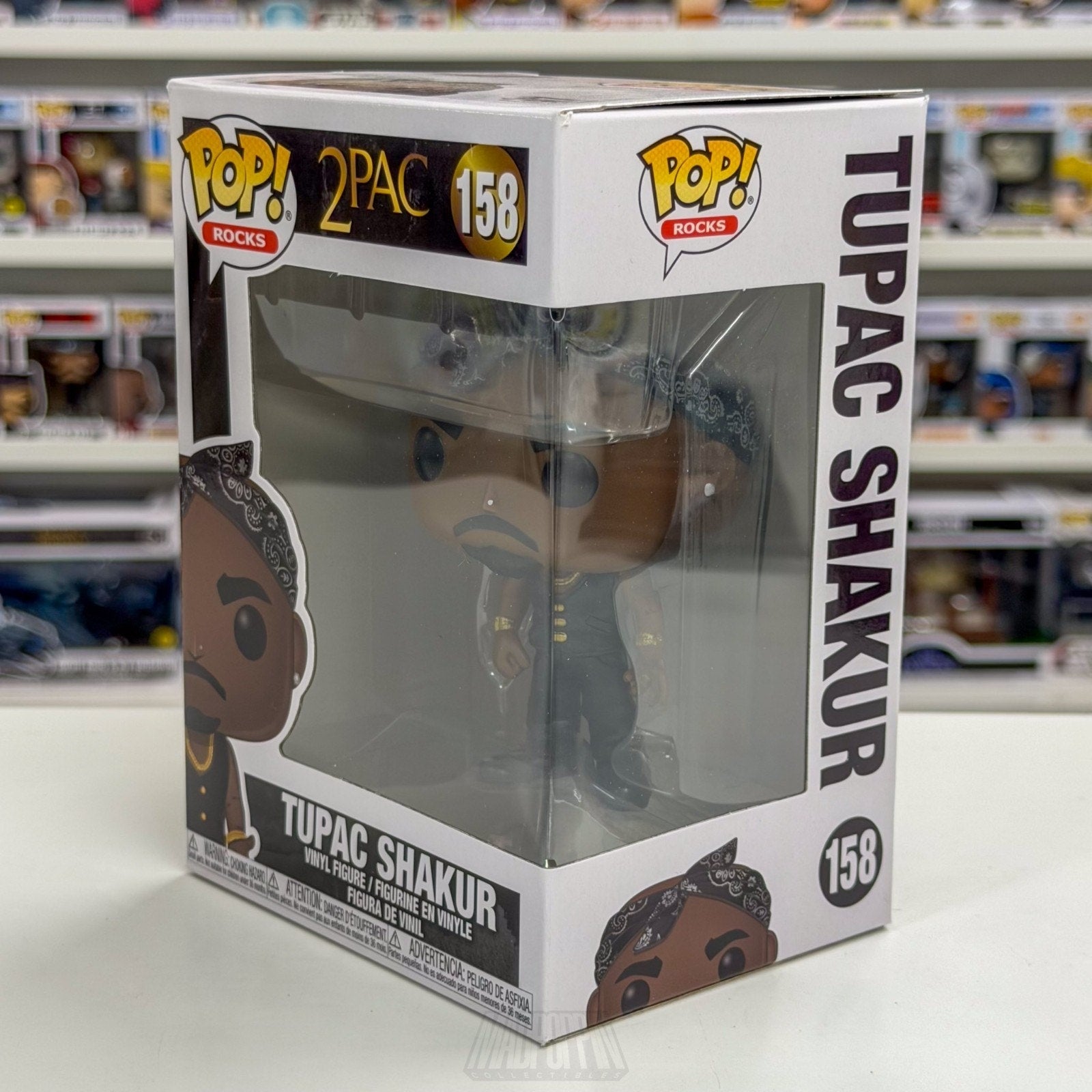 Funko Pop Rocks Tupac Shakur Black Vest 2Pac 158 Gangster Rap Hip Hop Figure
