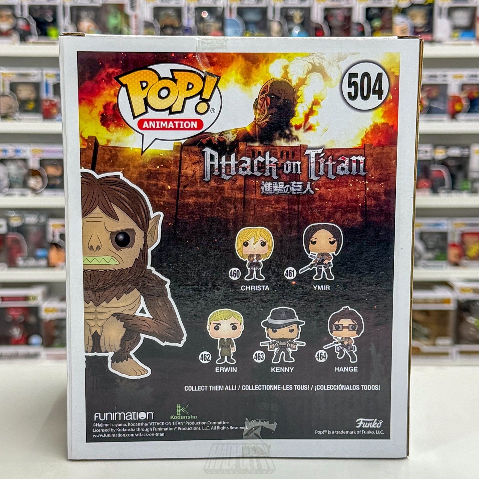 Funko Pop Anime Attack on Titan Beast Titan 6" Hot Topic 504 Manga Vinyl Figure