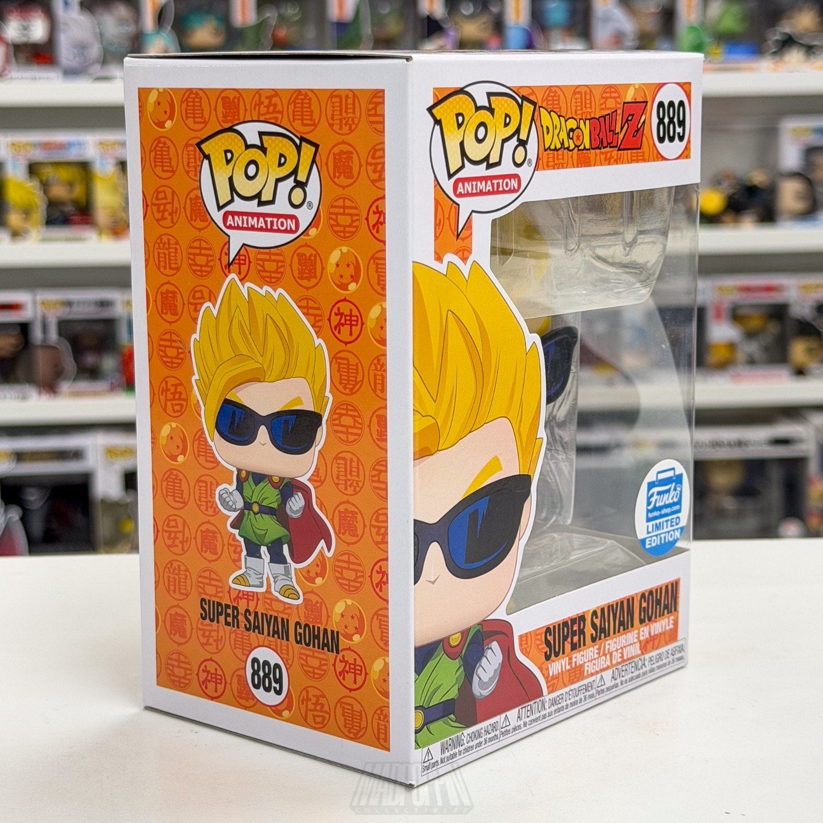 Funko Pop Anime Dragon Ball Z Super Saiyan Gohan Sunglasses 889 Toy Vinyl Figure