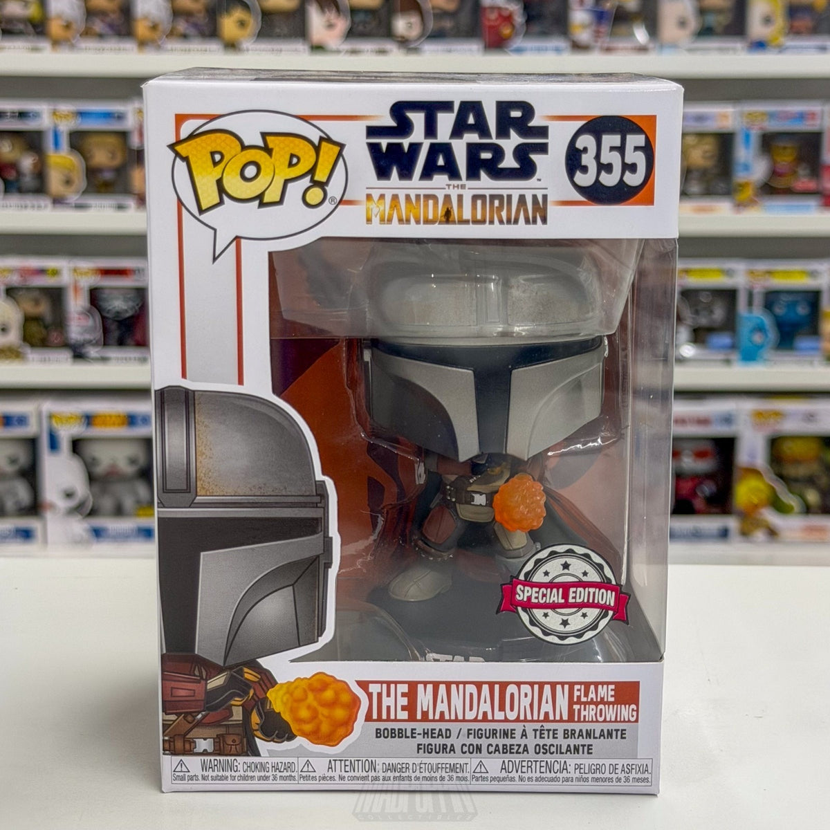 Funko Pop Star Wars Mandalorian Flame Throwing Special Edition 355 Vinyl Figure