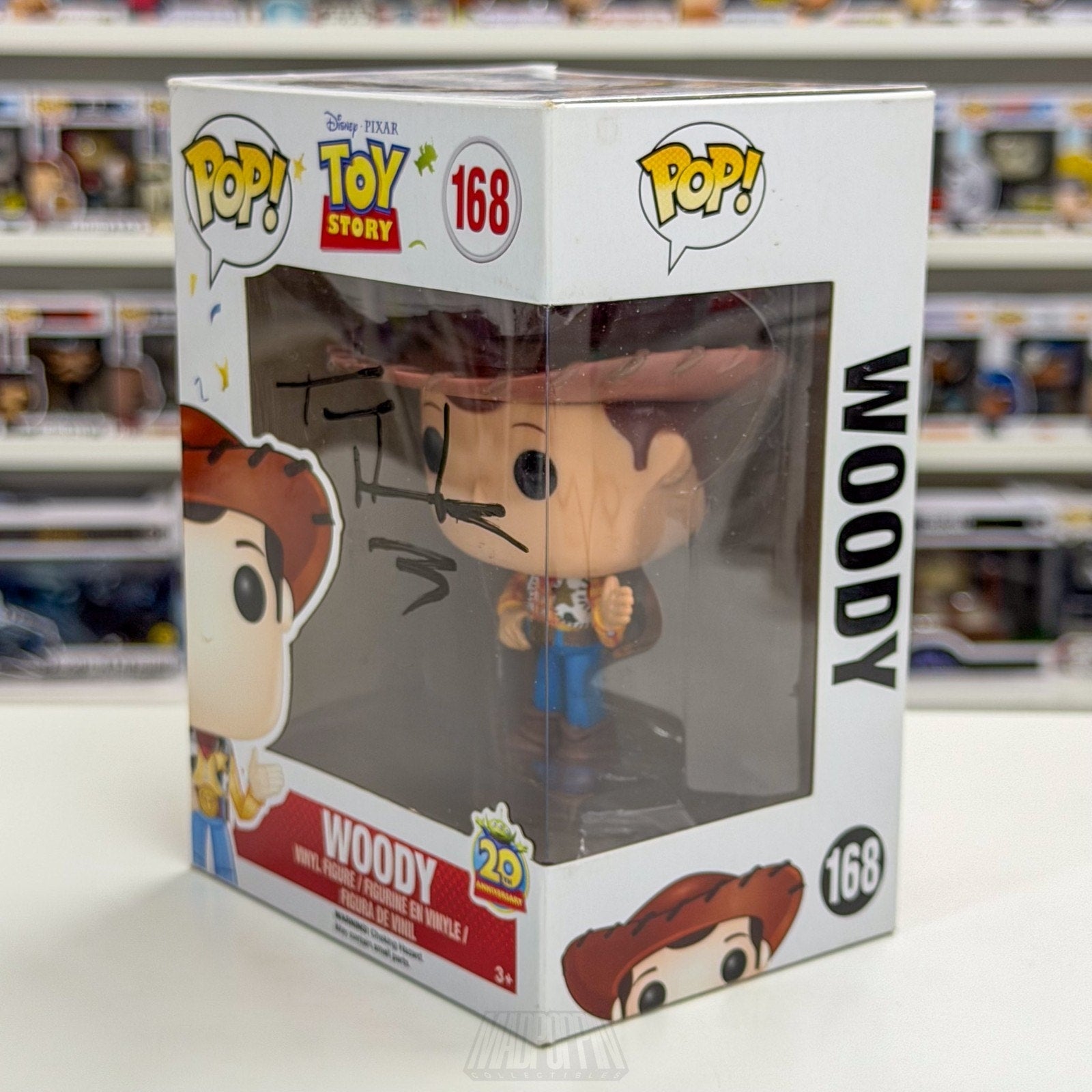Funko Pop Disney Pixar Woody 20th Signed Tom Hanks Beckett 168 Toy Vinyl Figure