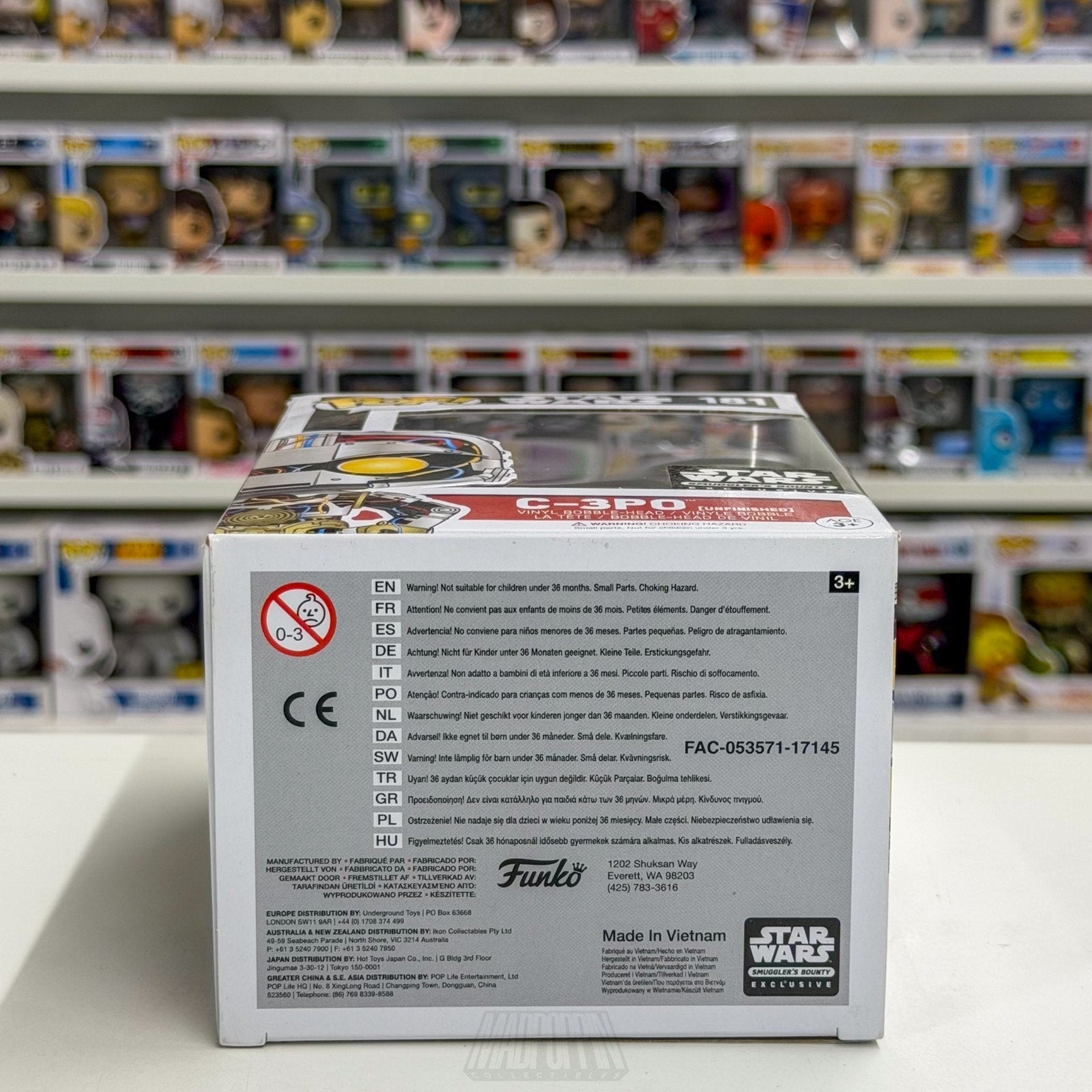 Funko Pop Star Wars C-3PO Unfinished Smugglers Bounty Exclusive 181 Vinyl Figure