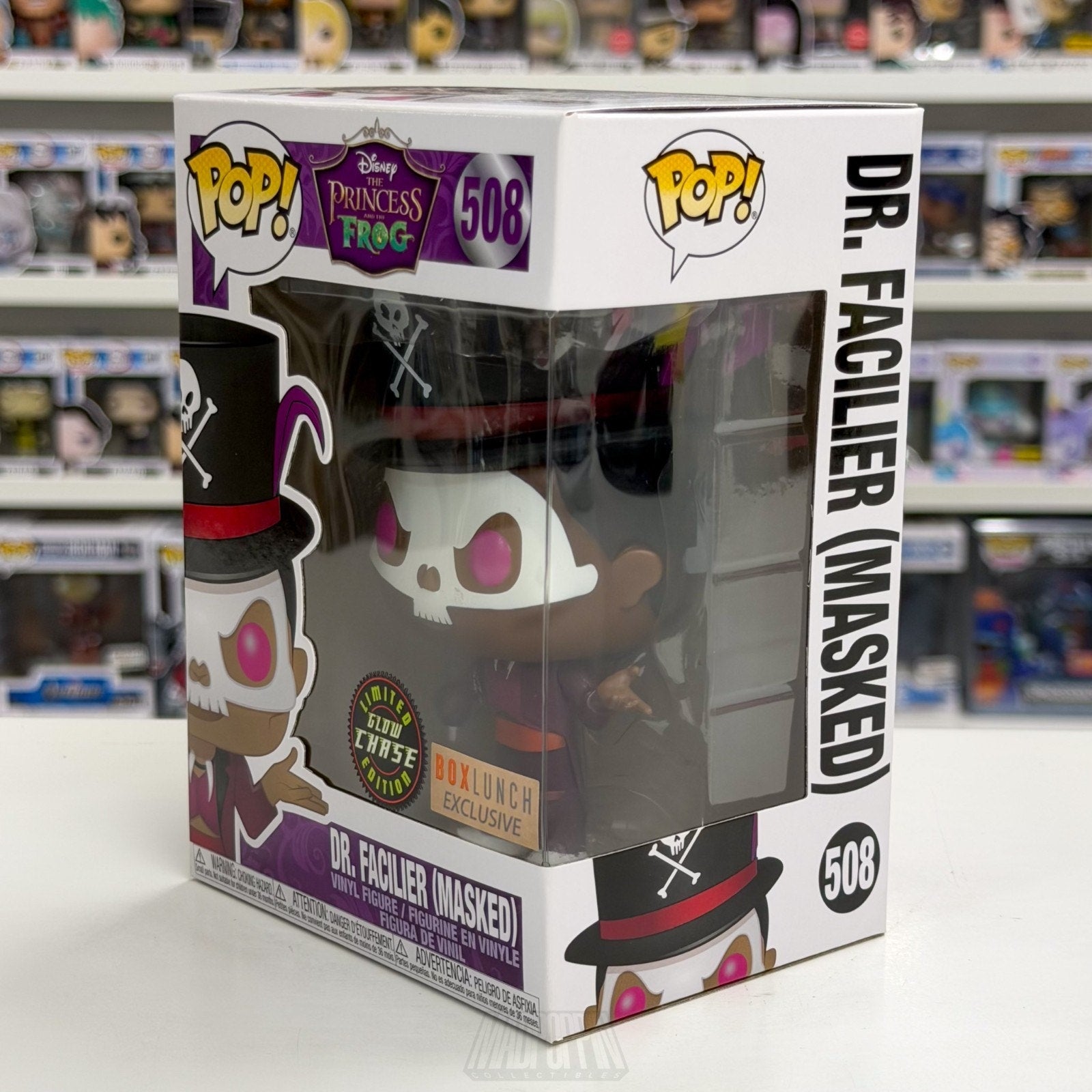 Funko Pop Disney Princess & The Frog Dr Facilier Masked BoxLunch Glow Chase 508
