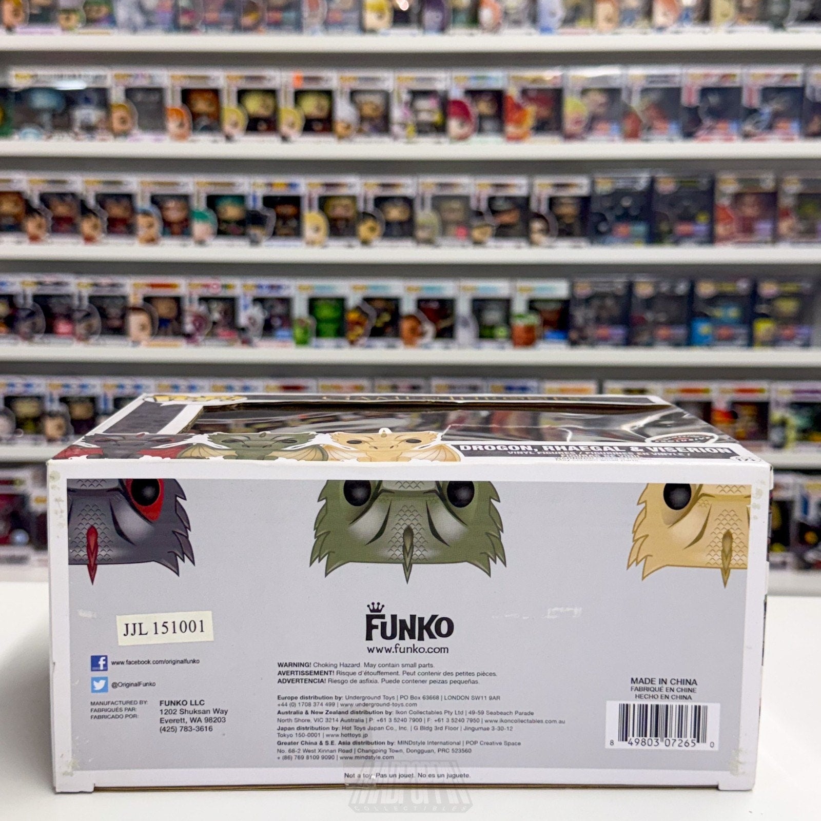 Funko Pop TV Game of Thrones Drogon Rhaegal Viserion GameStop 3 Pack Toy Figure