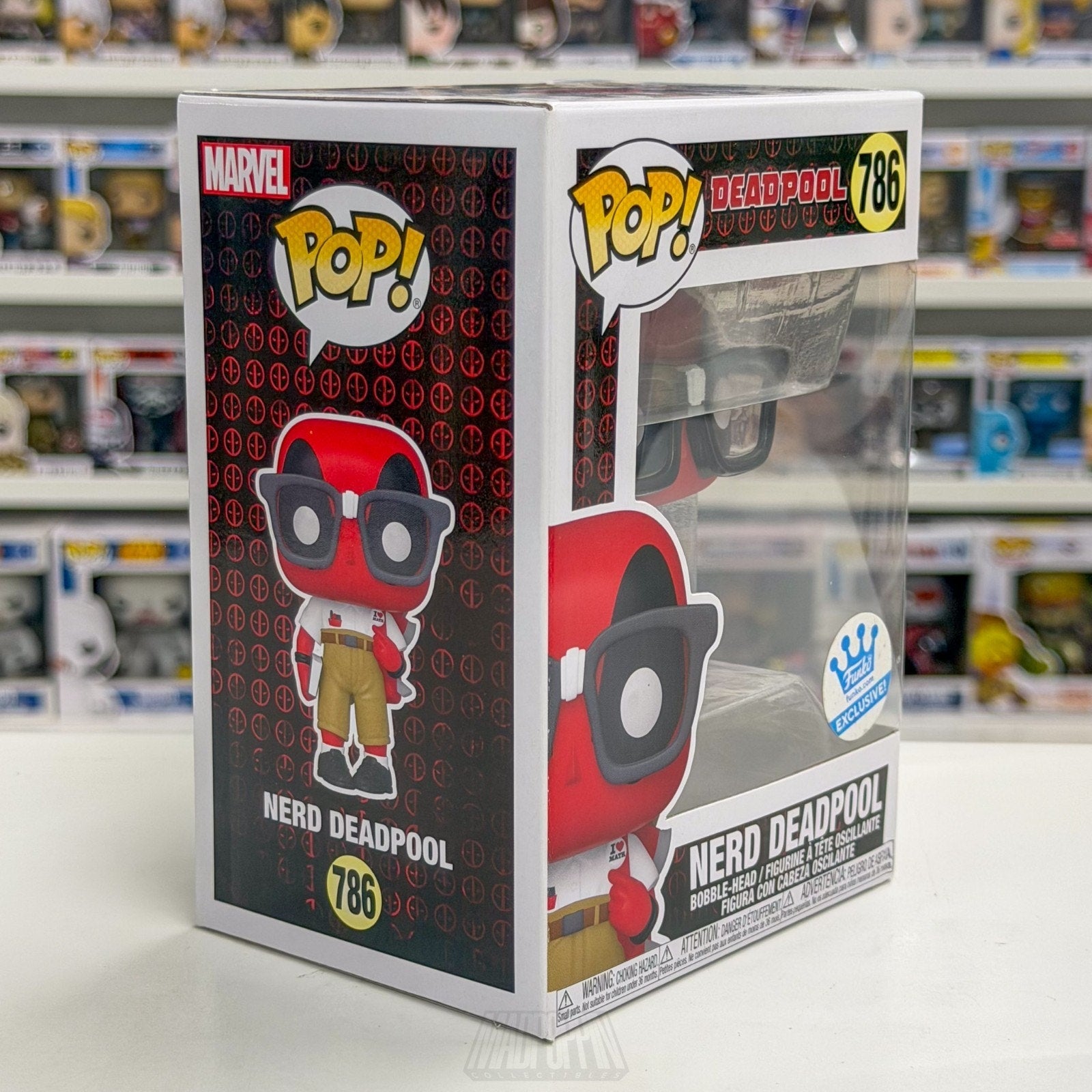Funko Pop Marvel Nerd Deadpool Exclusive 786 Mercenary Antihero Toy Vinyl Figure