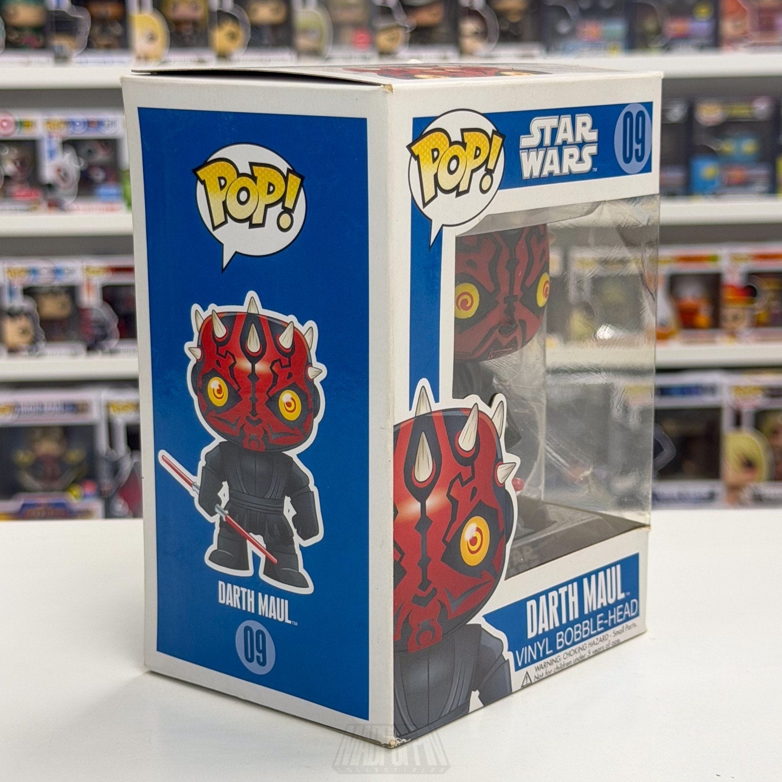Funko Pop Star Wars Darth Maul Original Blue Box Large Font 09 Sith Vinyl Figure