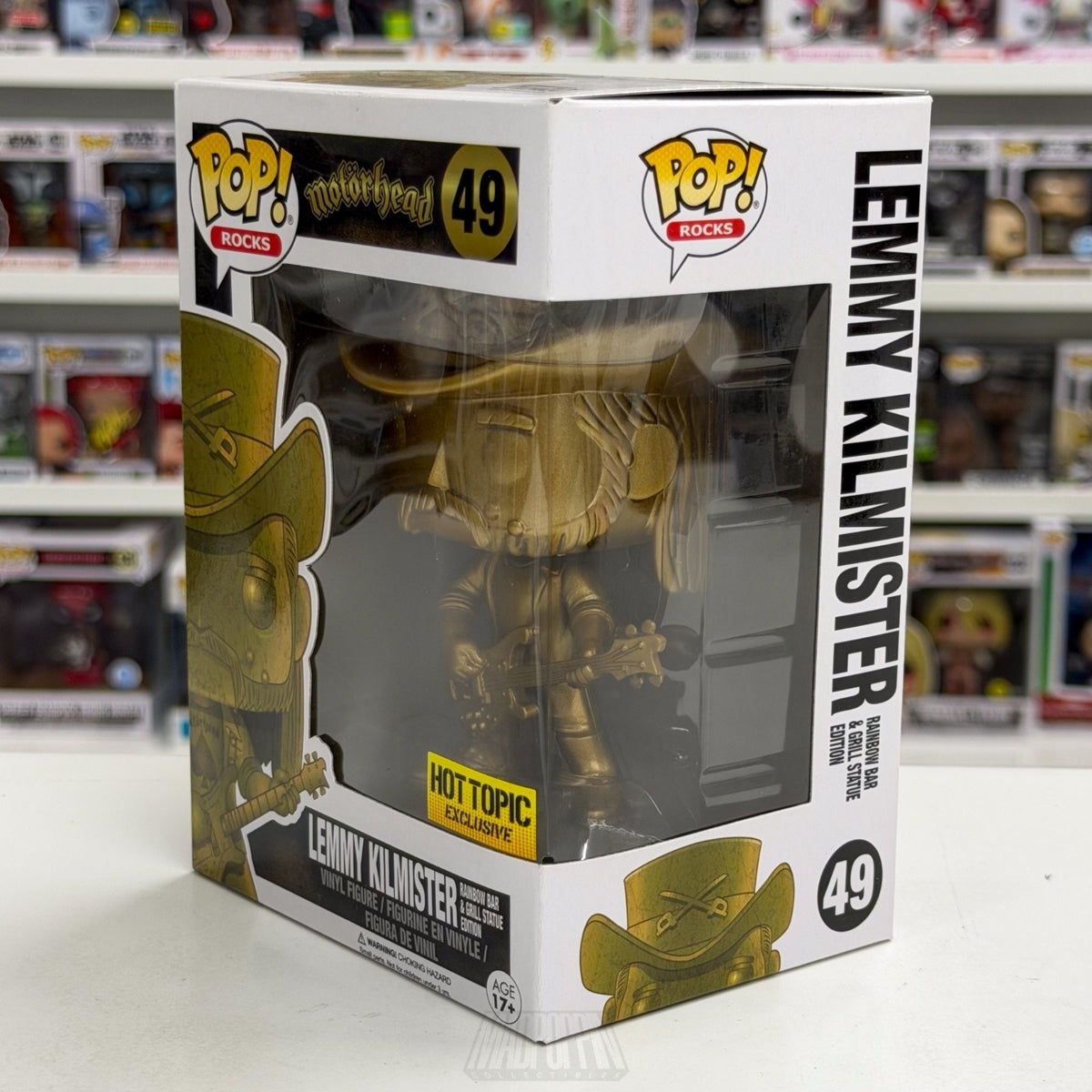 Funko Pop Rocks Motorhead Lemmy Kilmister Gold Hot Topic 49 Heavy Metal Figure