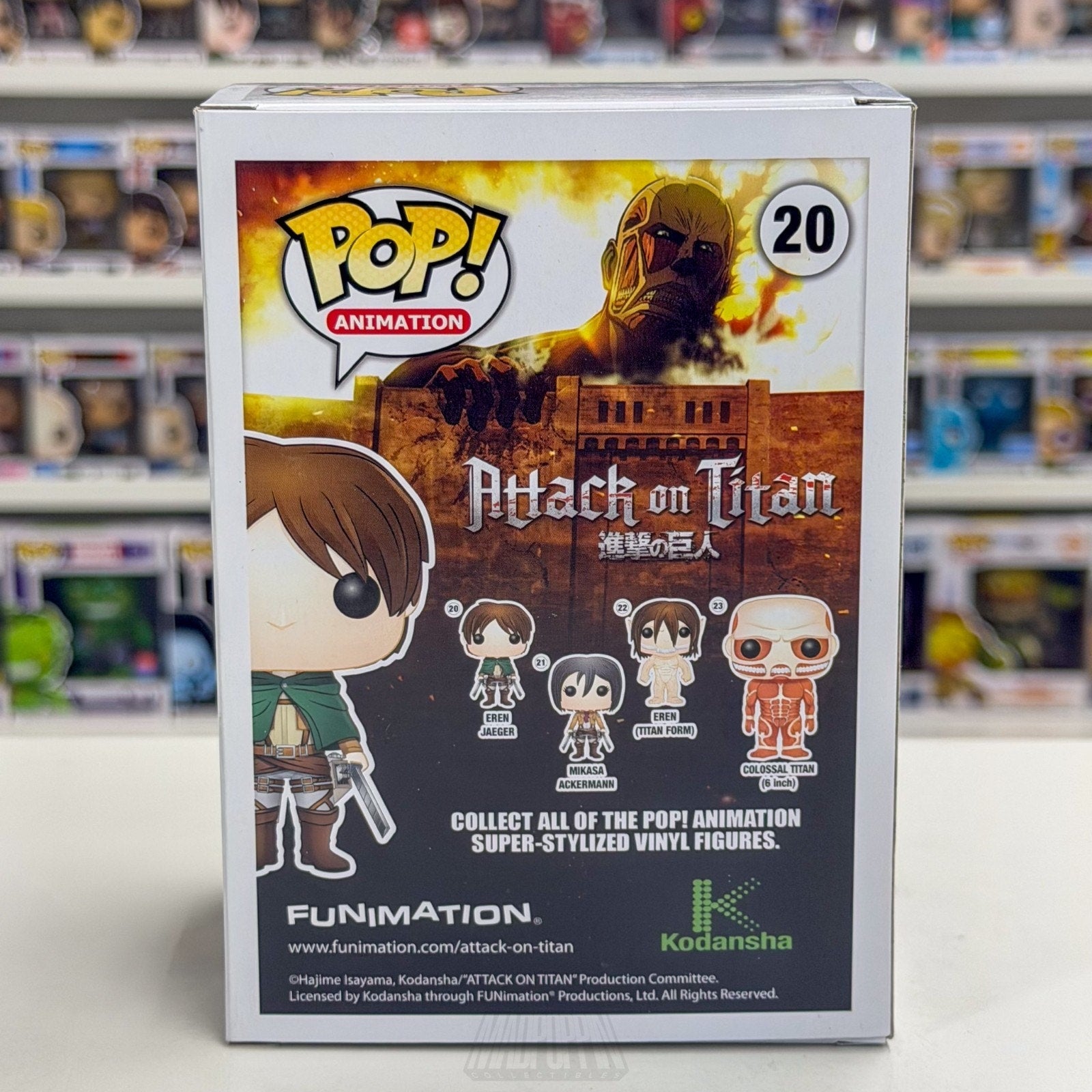 Funko Pop Anime Attack on Titan Eren Jaeger Black & White BAIT 20 Vinyl Figure