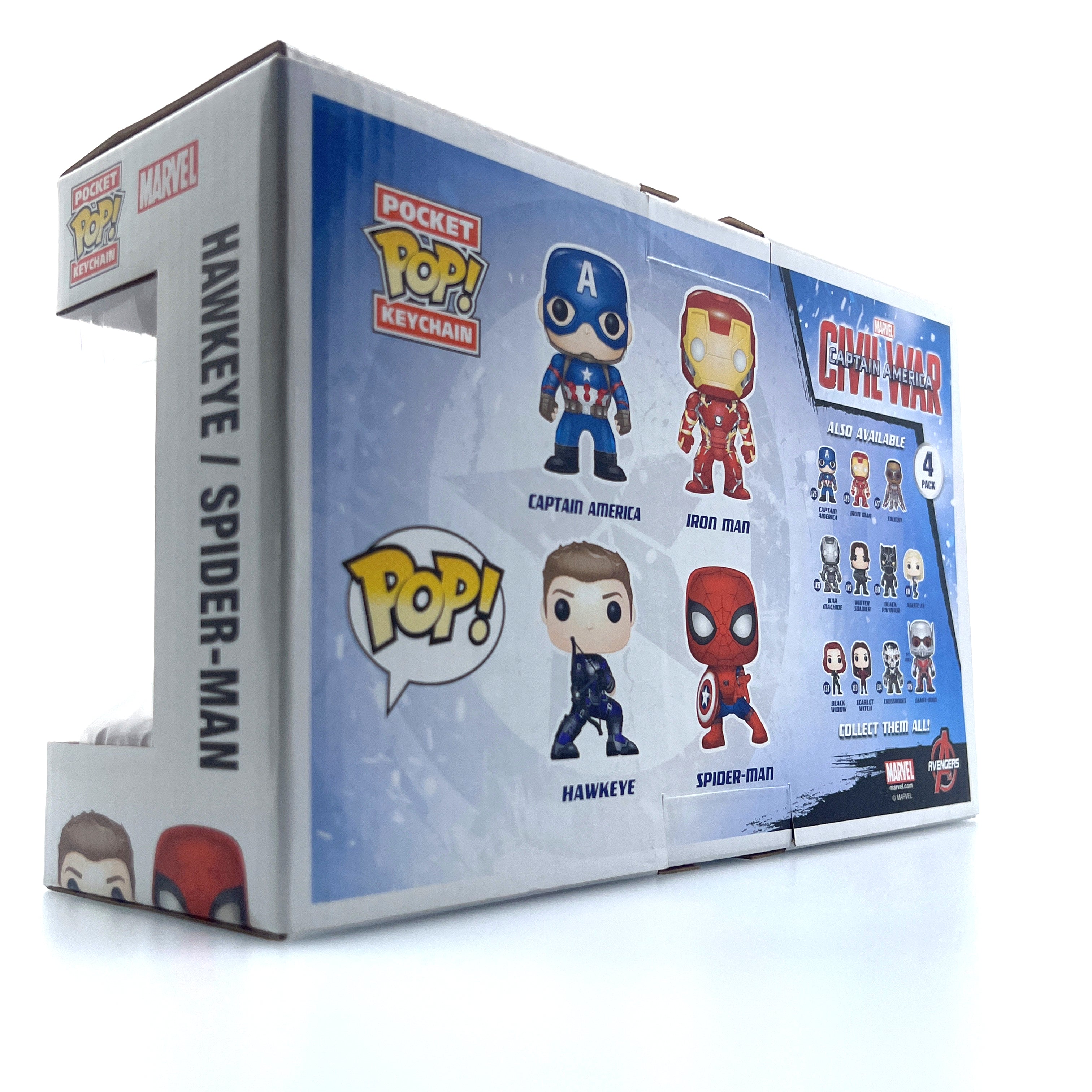 Funko Pop Marvel Civil War Captain America Iron Man Hawkeye Spider-Man 4 Pack