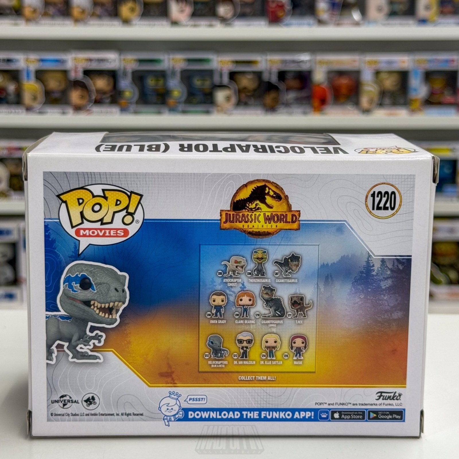 Funko Pop Movies Jurassic World Velociraptor Blue 1220 Dinosaur Toy Vinyl Figure