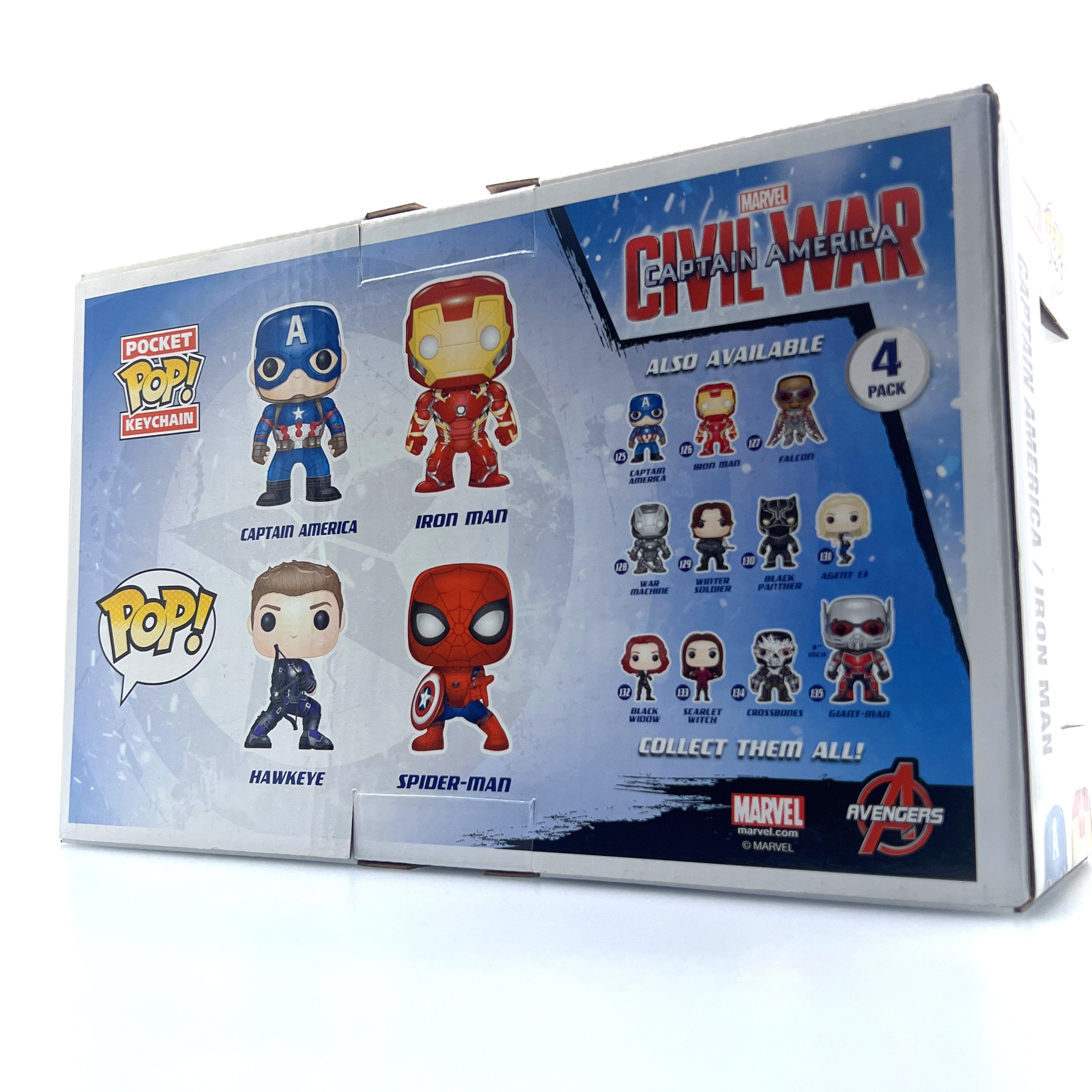 Funko Pop Marvel Civil War Captain America Iron Man Hawkeye Spider-Man 4 Pack