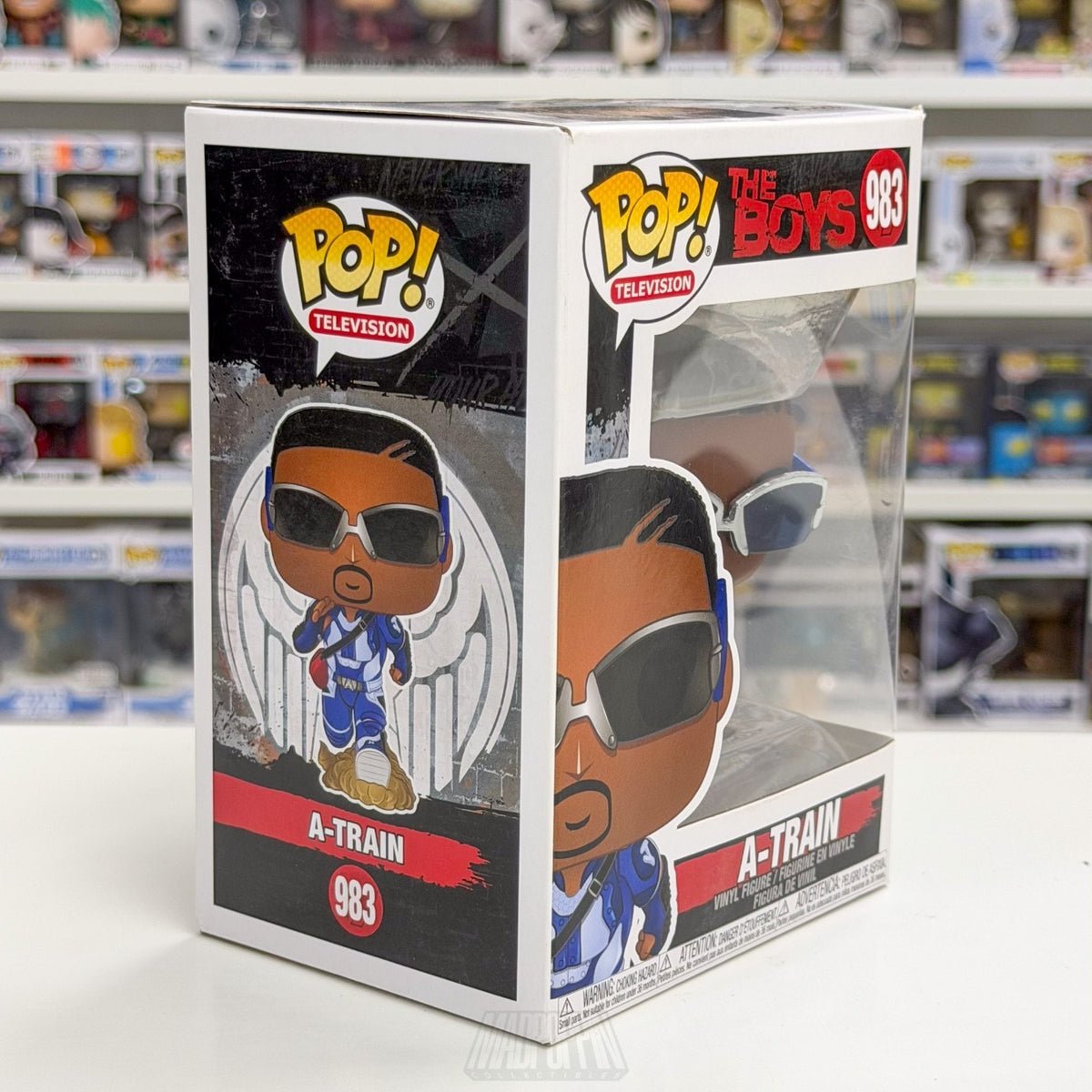 Funko Pop TV The Boys A-Train 983 Worlds Fastest Man Compound V Toy Vinyl Figure