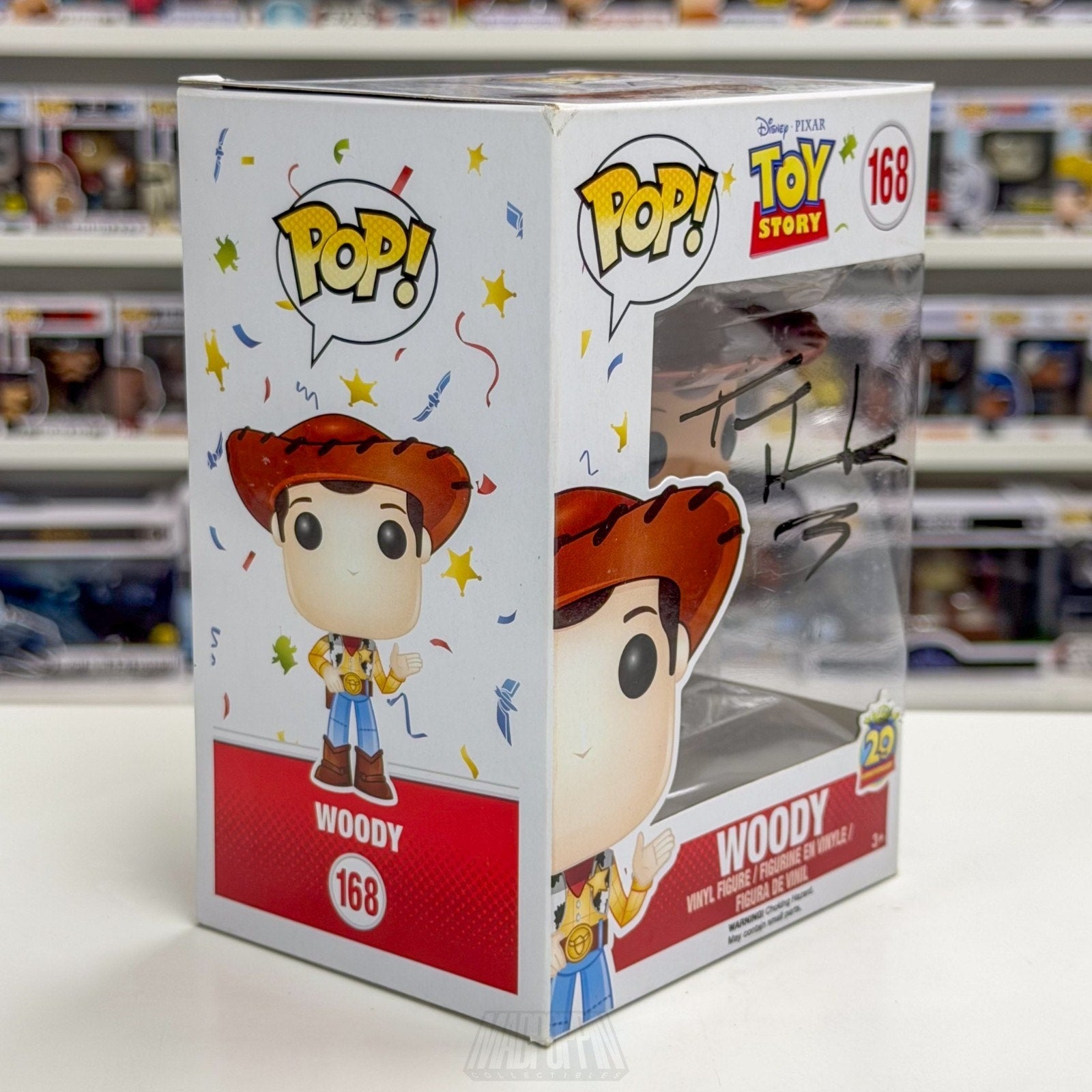 Funko Pop Disney Pixar Woody 20th Signed Tom Hanks Beckett 168 Toy Vinyl Figure