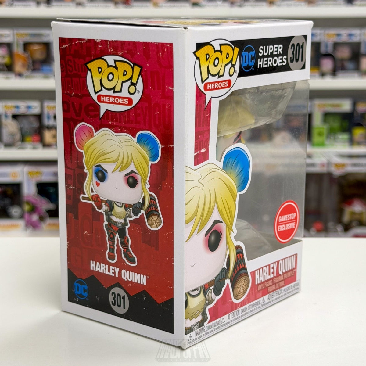 Funko Pop DC Super Heroes Harley Quinn Mallet Rebirth GameStop 301 Vinyl Figure