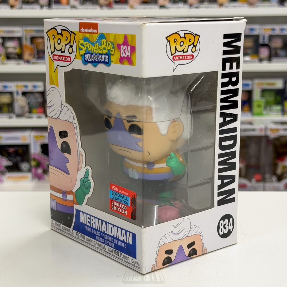 Funko Pop Animation SpongeBob SquarePants Mermaidman NYCC 834 Toy Vinyl Figure