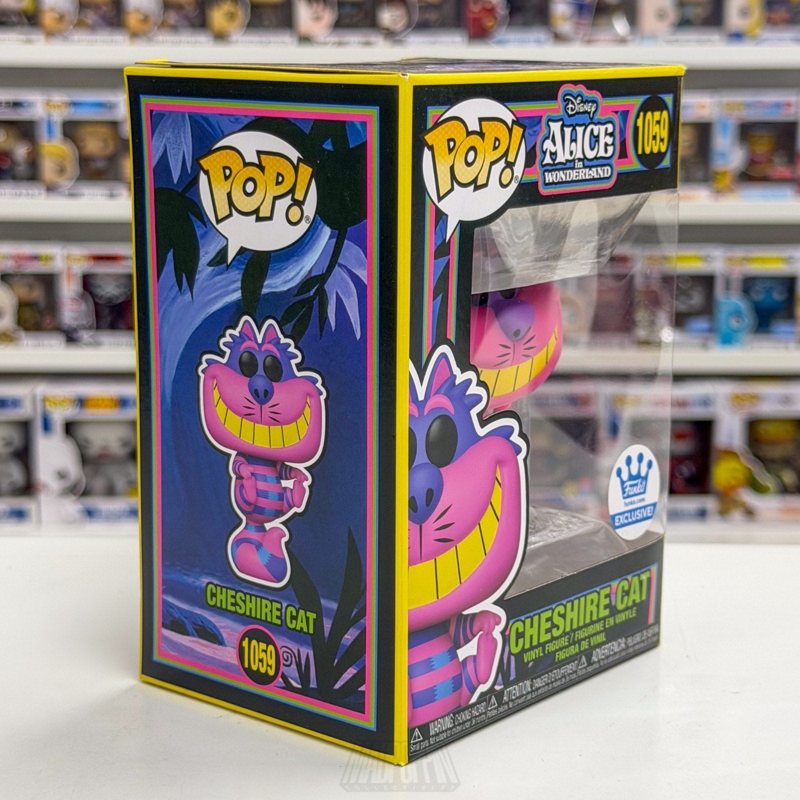 Funko Pop Disney Alice Wonderland Cheshire Cat Blacklight Exclusive 1059 Figure