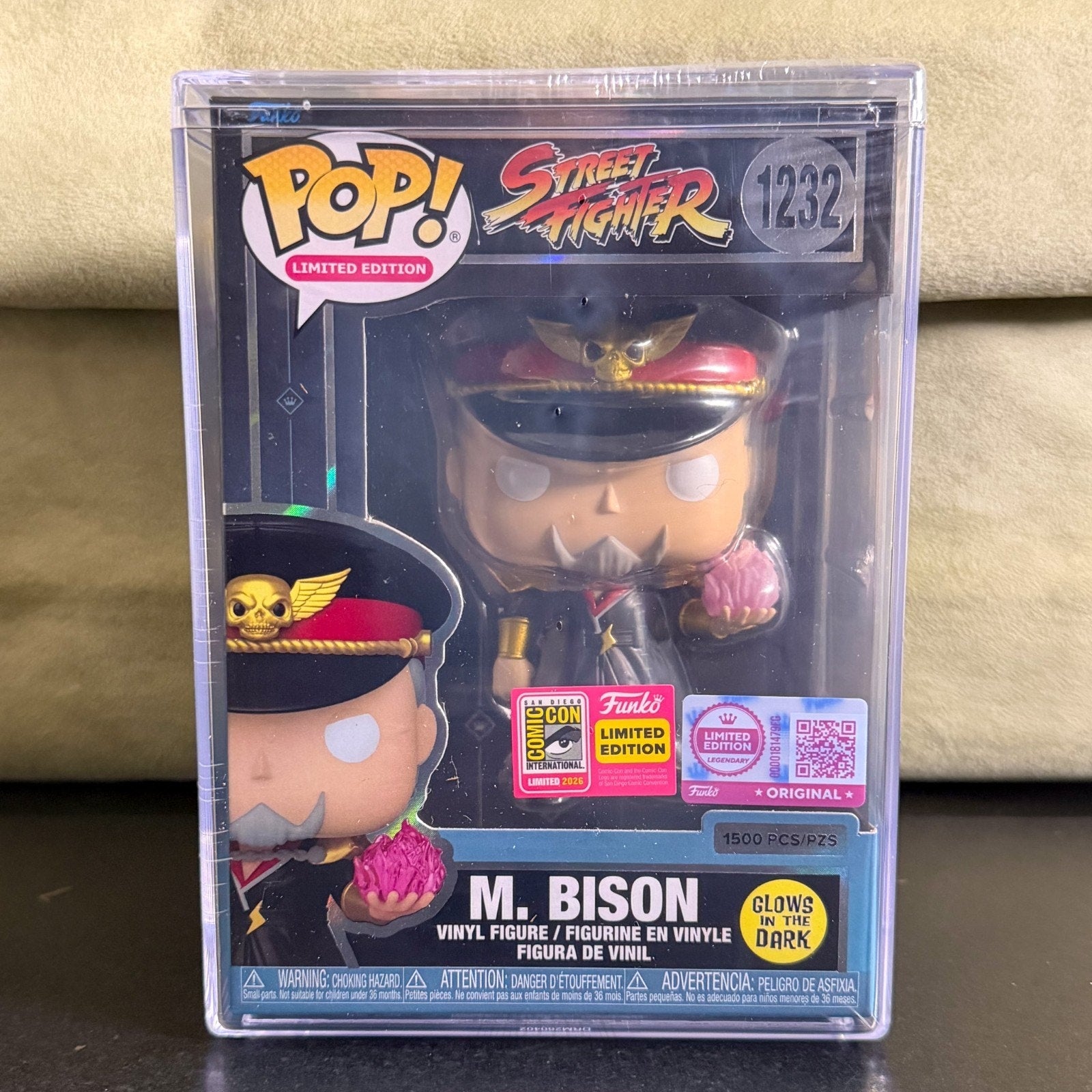Funko Pop Street Fighter M. Bison Glow 1232 LE 1500 SDCC 2026 LEGENDARY Figure