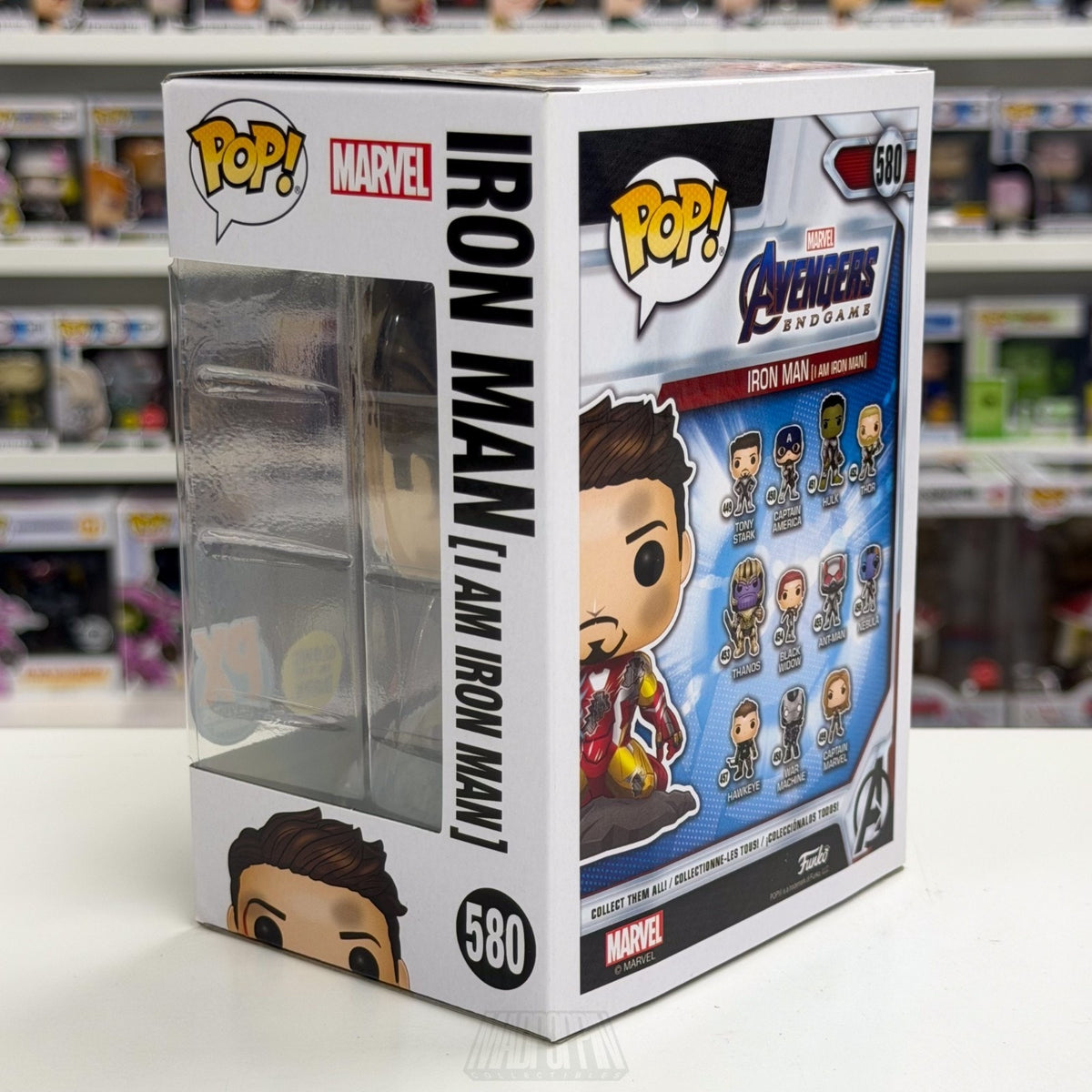 Funko PopMarvel Avengers Endgame I Am Iron Man Glow PX 580 Snap Toy Vinyl Figure