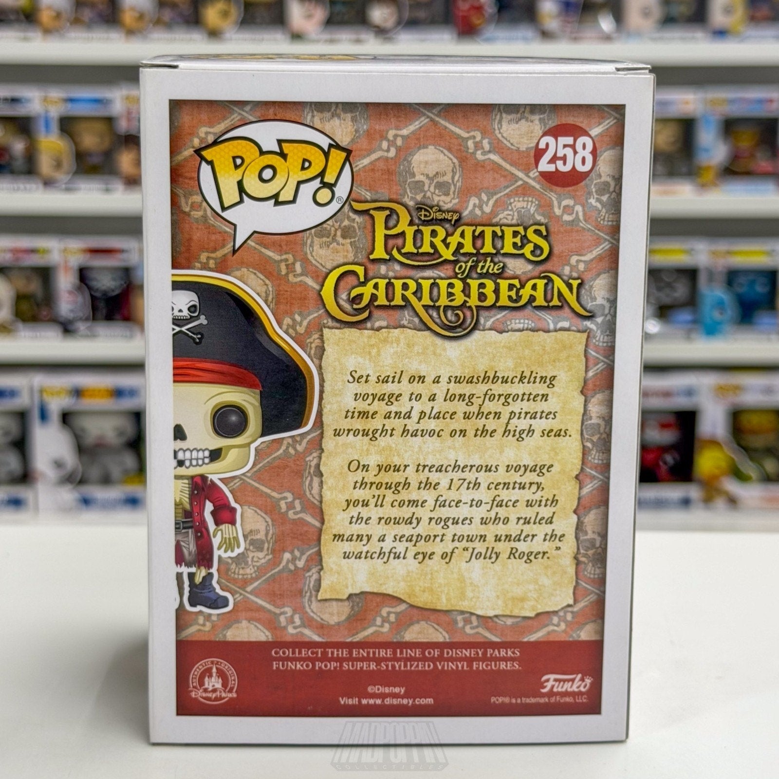 Funko Pop Disney Pirates of the Caribbean Jolly Roger Park Exclusive 258 Figure