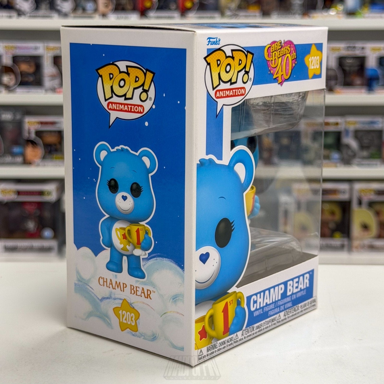 Funko Pop Animation Care Bears Champ Bear w/Trophy 1203 Cartoon 80s Vinyl Figure