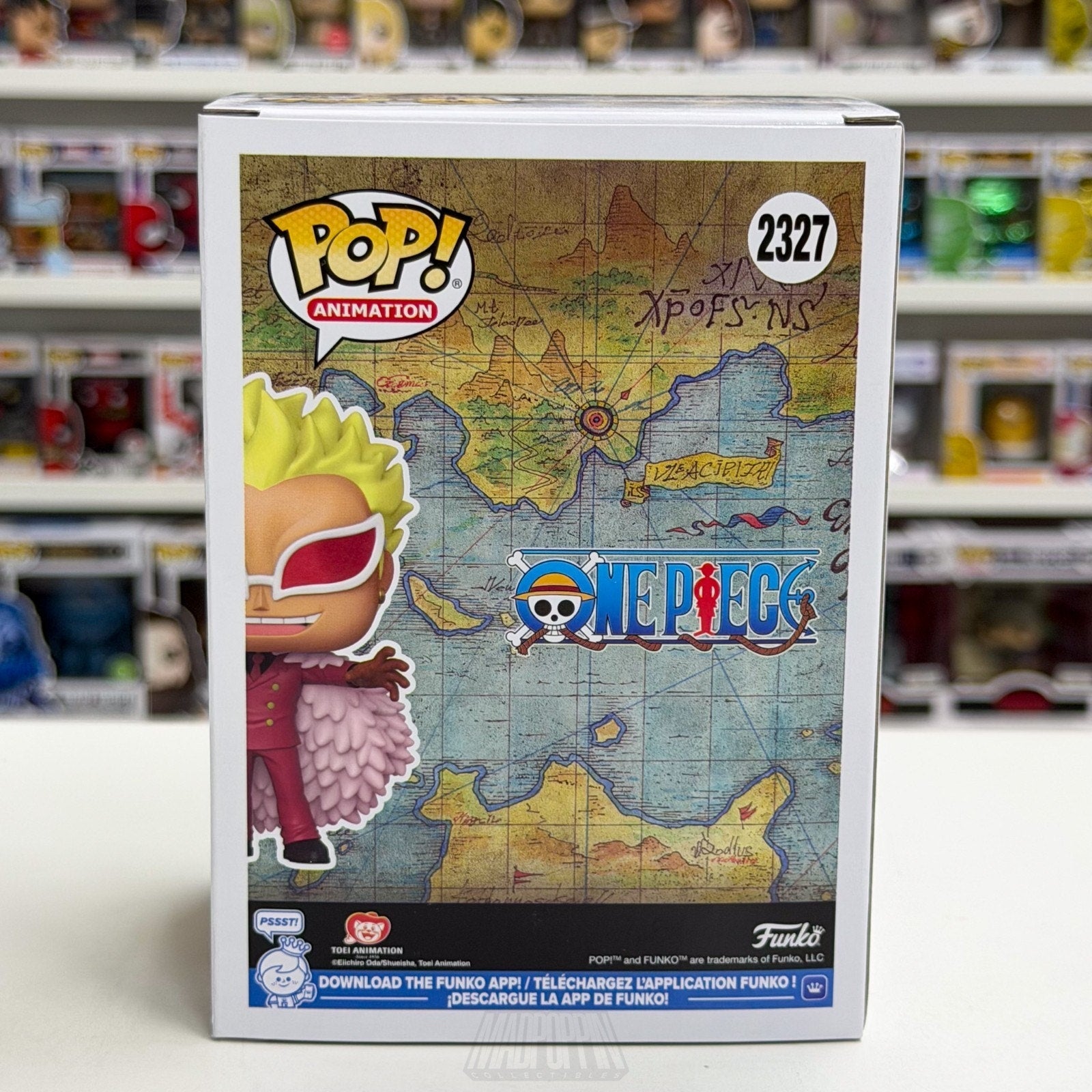 Funko Pop Anime One Piece Doflamingo Flocked 2327 SDCC 2026 OFFICIAL CON STICKER