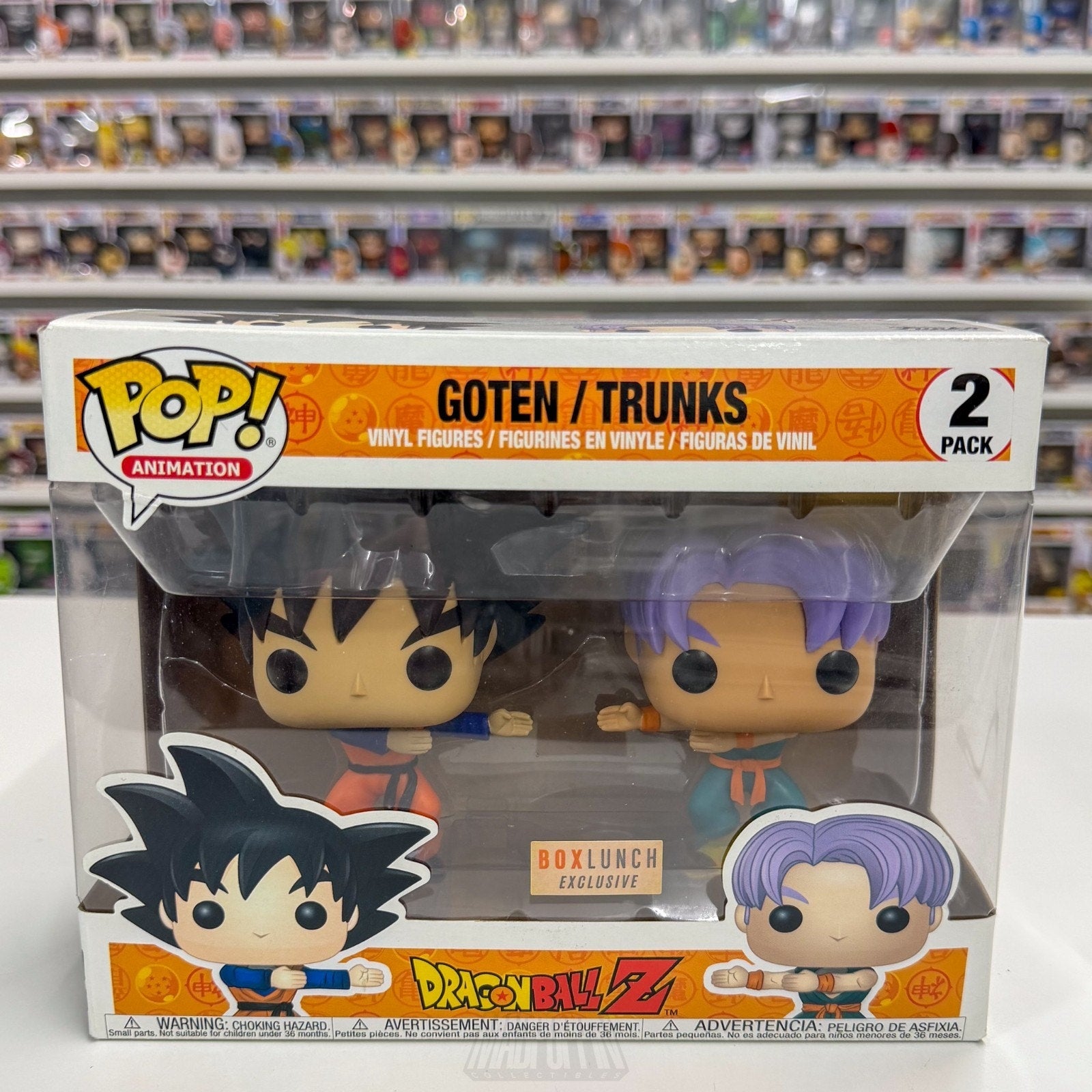 Funko Pop Anime Dragon Ball Z Goten Trunks BoxLunch 2 Pack Manga Vinyl Figure