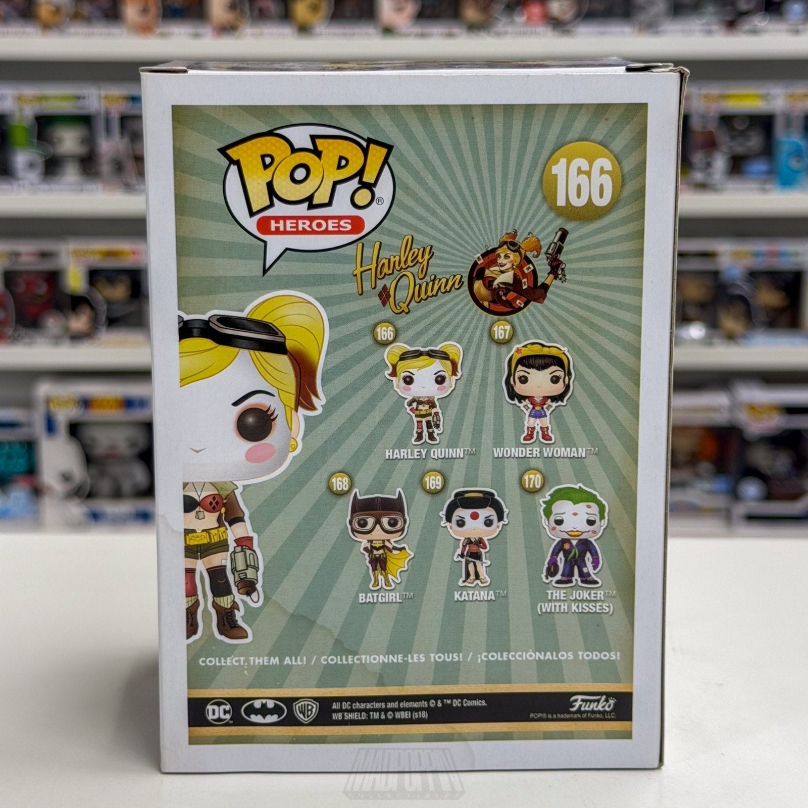 Funko Pop DC Bombshells Harley Quinn Festive My Geek Box 166 Toy Vinyl Figure