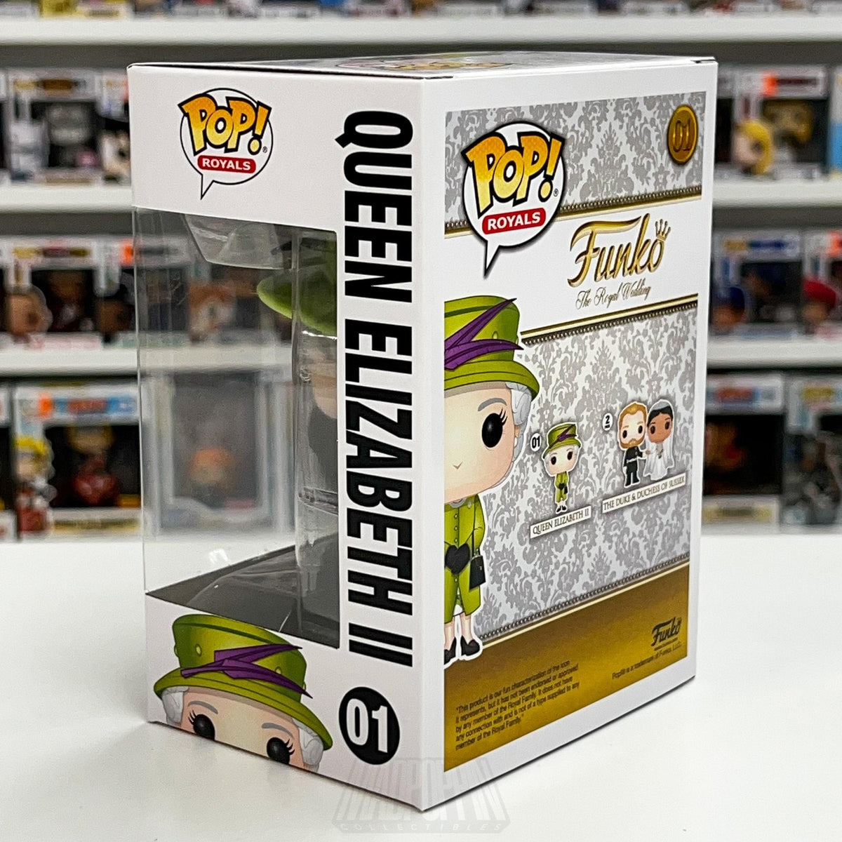 Funko Pop The Royal Wedding Queen Elizabeth II Green Dress 01 UK Figure Toy Mint