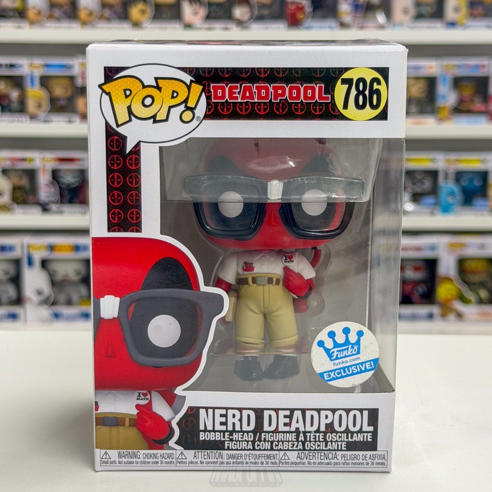 Funko Pop Marvel Nerd Deadpool Exclusive 786 Mercenary Antihero Toy Vinyl Figure