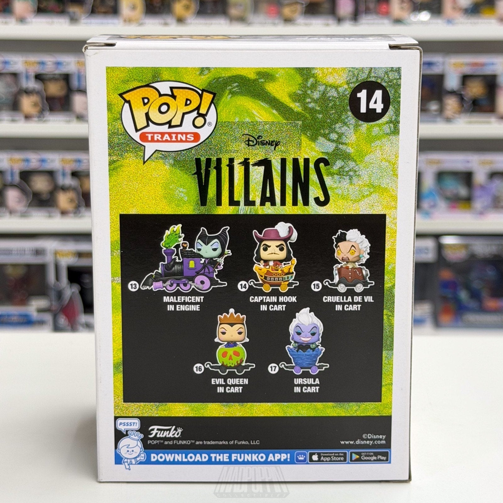 Funko Pop Trains Disney Villains Captain Hook in Cart 14 Peter Pan Vinyl Figure
