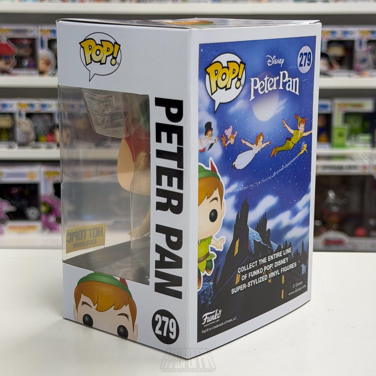 Funko Pop Disney Peter Pan Flying Hot Topic 279 Animated Fantasy Vinyl Figure
