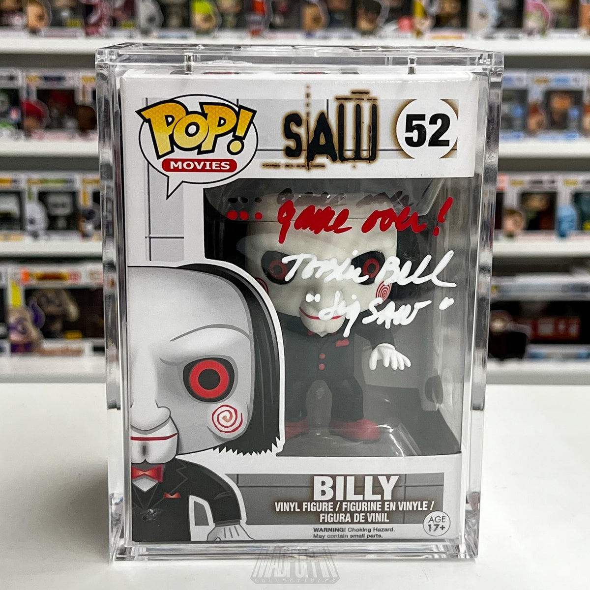 Funko Pop Movies Saw Billy 52 Signed Auto Tobin Bell JSA Vaulted Horror Figure