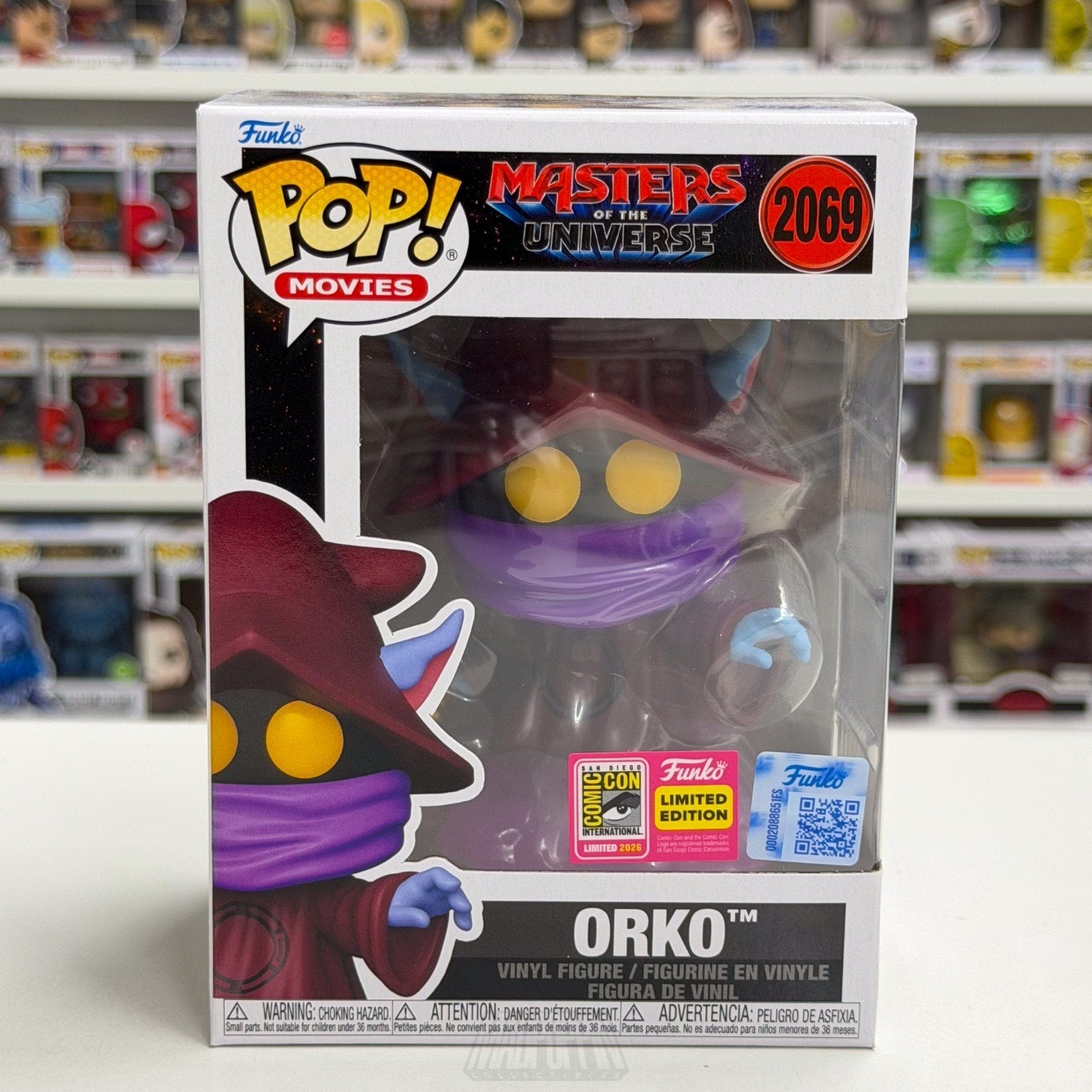 Funko Pop Movies Masters of the Universe Orko 2069 SDCC 2026 MOTU CON STICKER