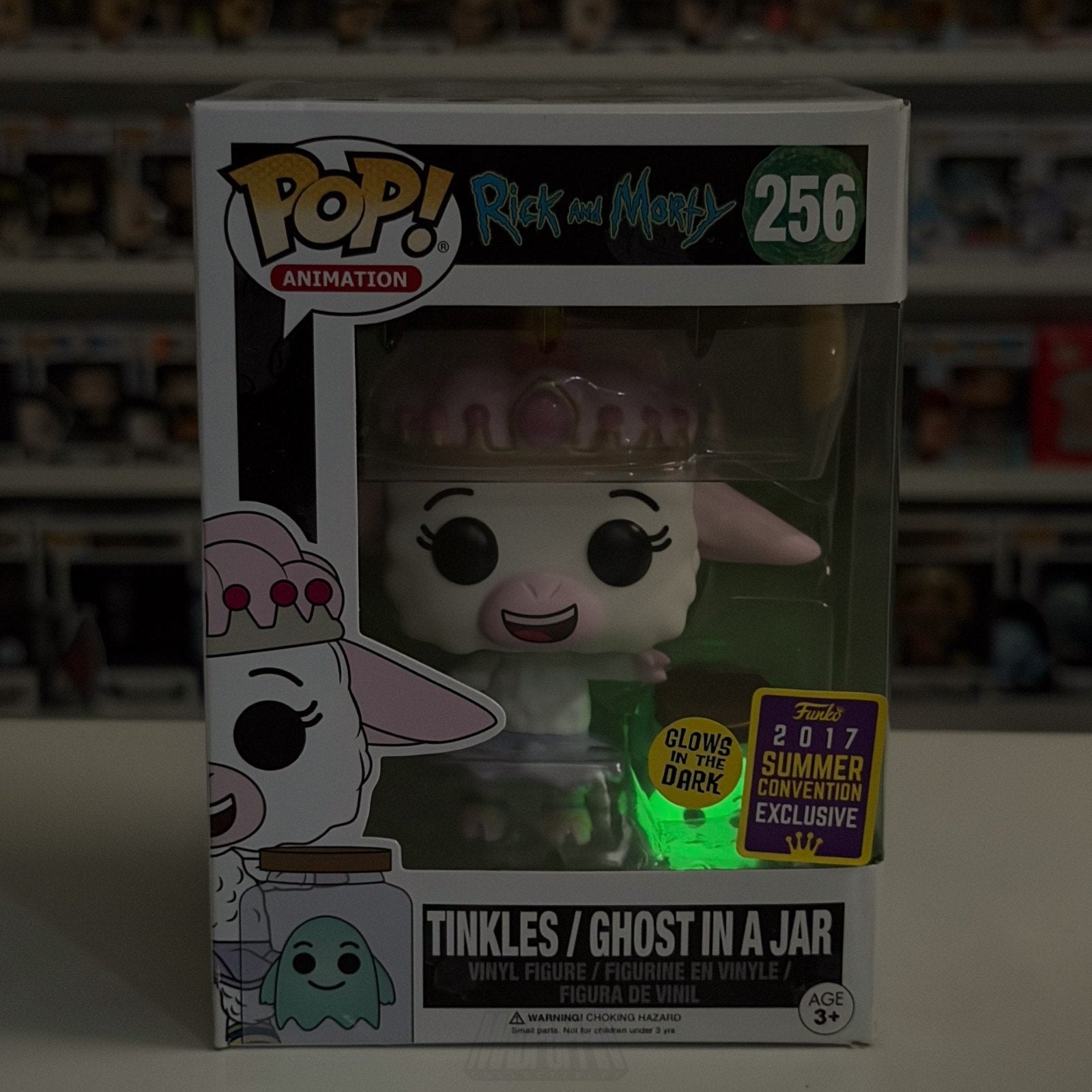 Funko Pop Animation Rick & Morty Tinkles Ghost in a Jar Glow SDCC 256 Toy Figure