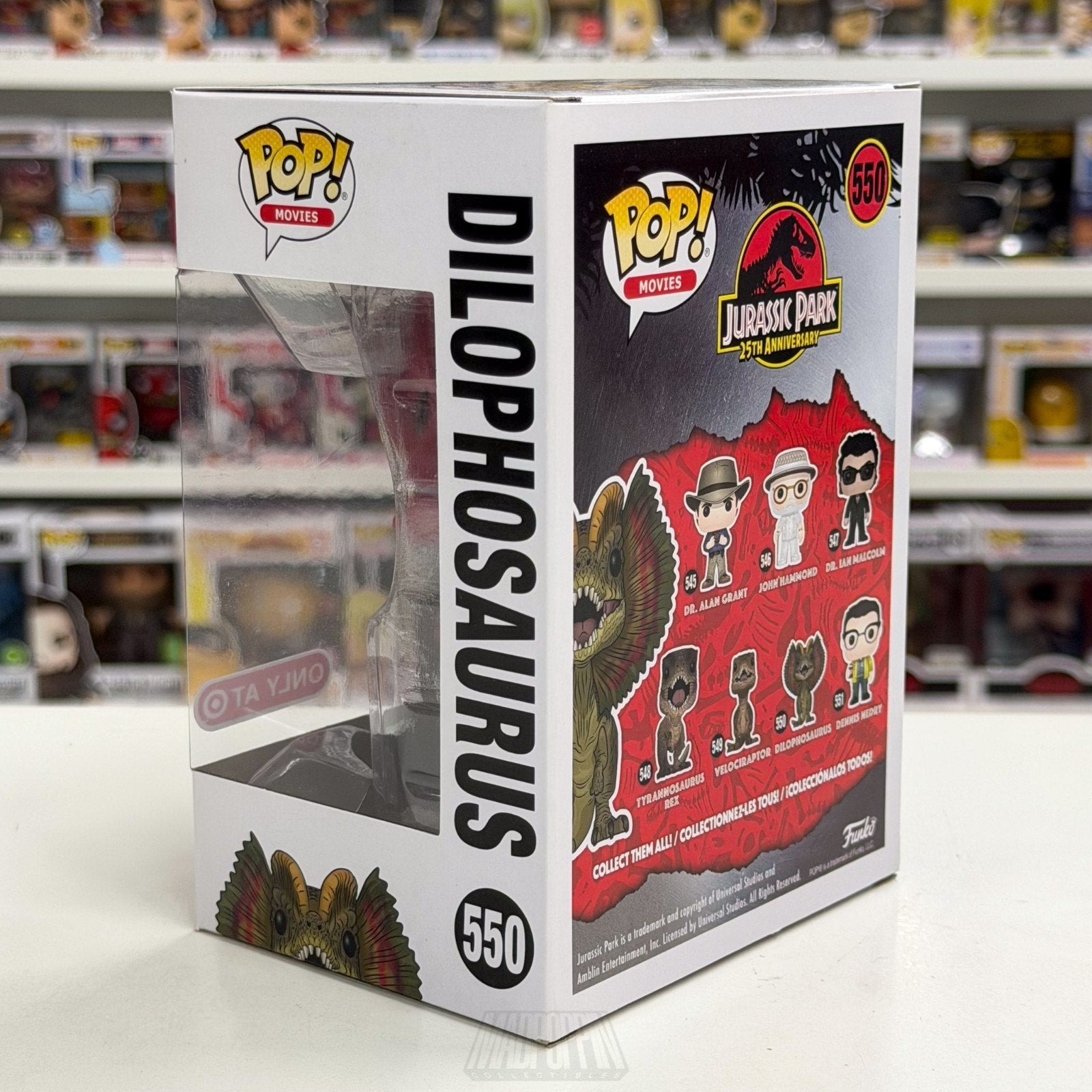Funko Pop Movies Jurassic Park Dilophosaurus Red Target 550 Dino Vinyl Figure
