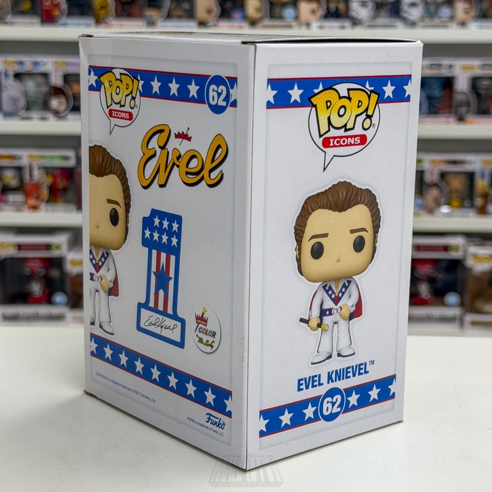 Funko Pop Icons Evel Knievel 62 American Stunt Performer Entertainer Toy Figure