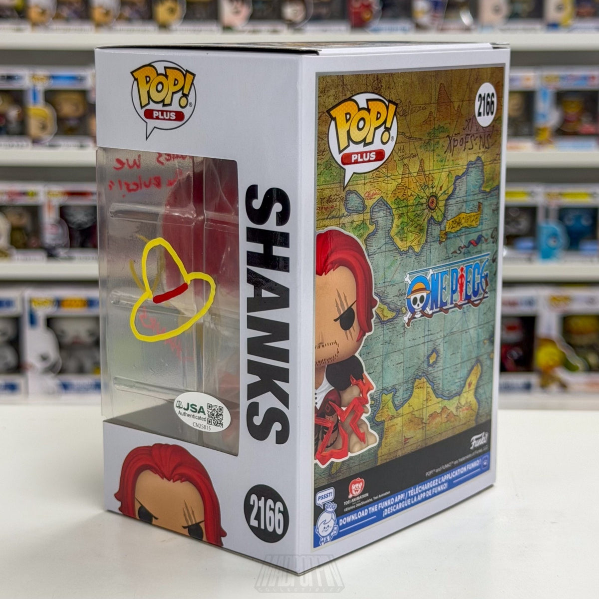 Funko Pop Anime One Piece Shanks Devine Departure Signed Auto JSA 2166 Figure