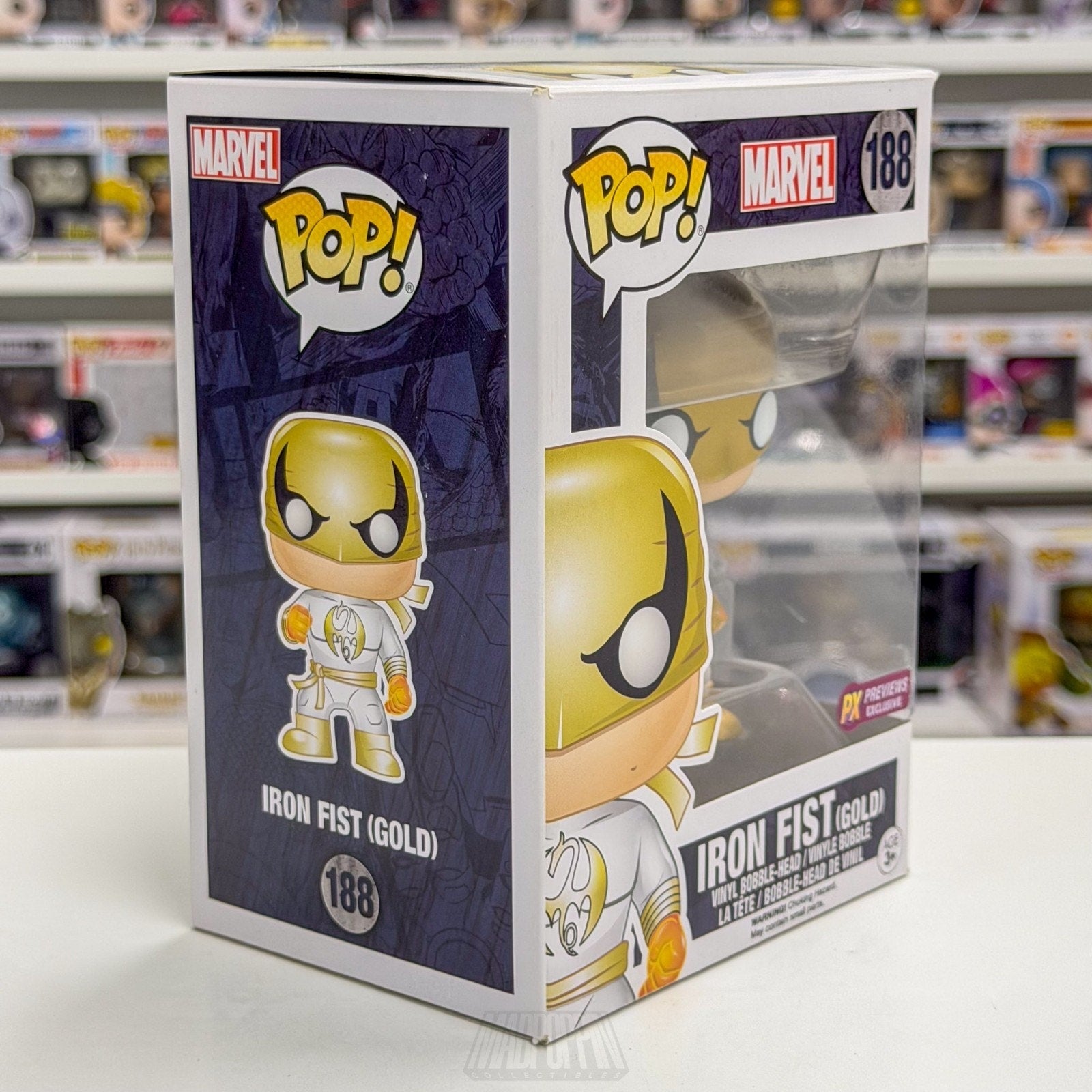 Funko Pop Marvel Iron Fist Gold PX 188 Danny Rand Martial Artist Vinyl Figure