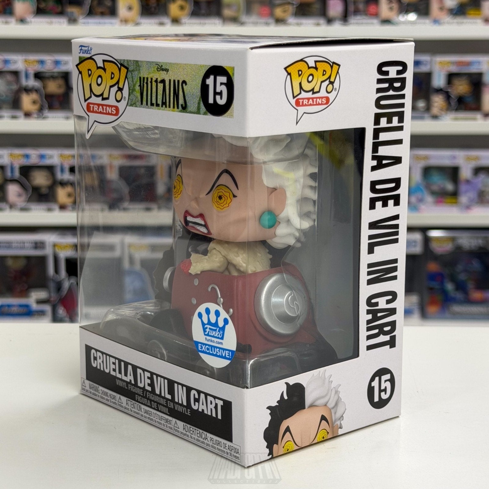 Funko Pop Trains Disney Villains Cruella de Vil Cart 15 Dalmatian Vinyl Figure