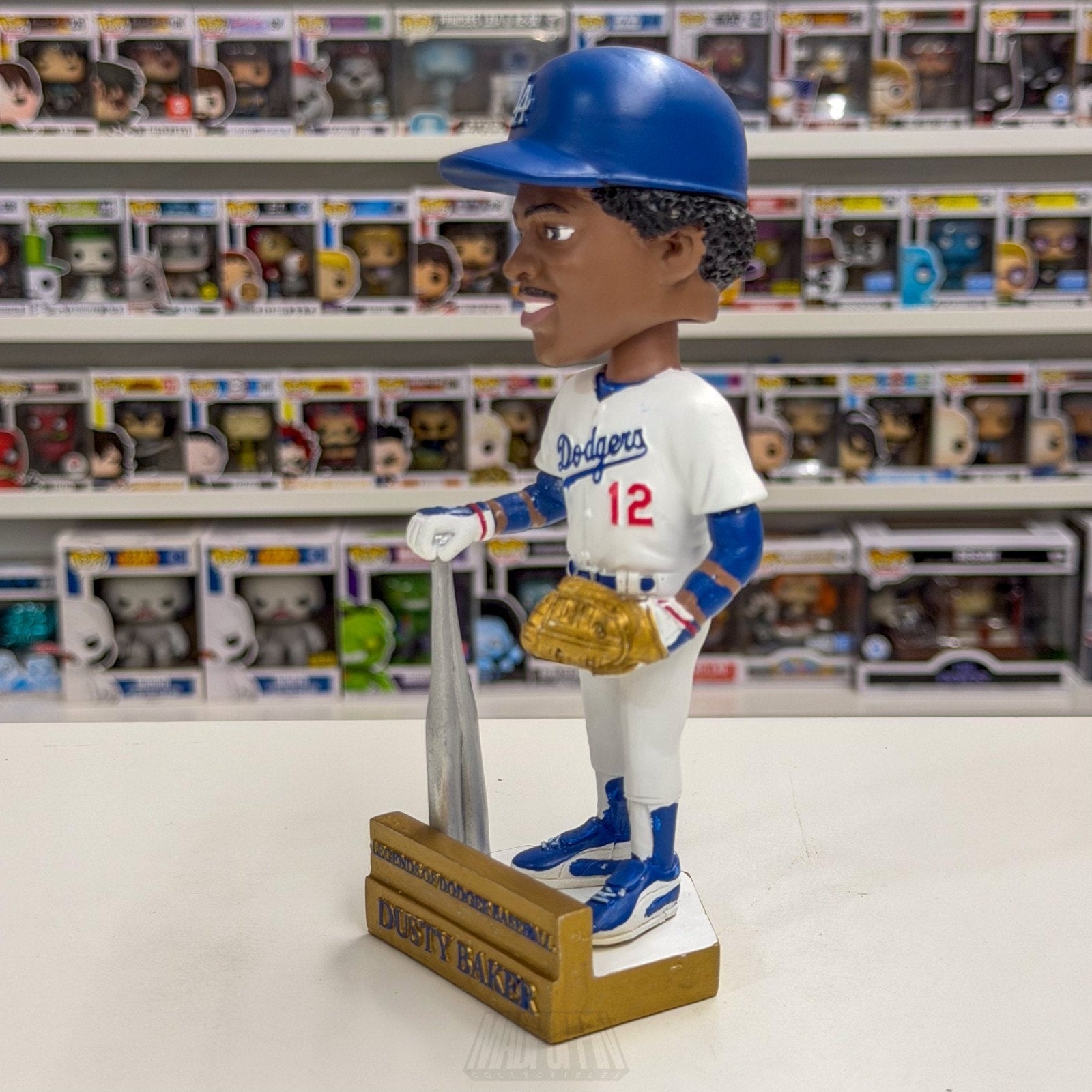 Legends of Los Angeles Dodgers Dusty Baker Bobblehead Gold Baseball MLB Figure