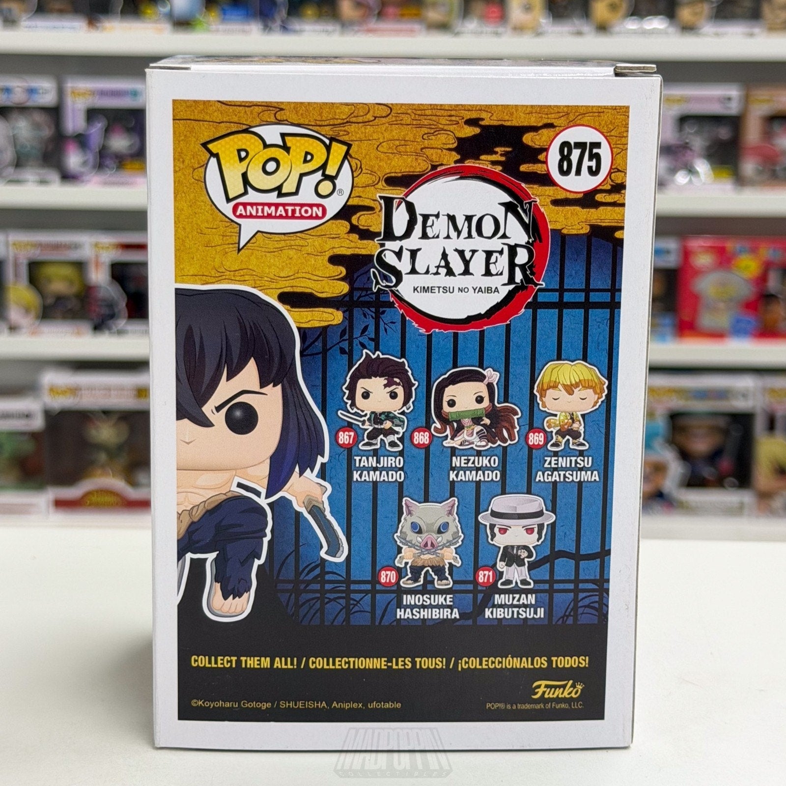 Funko Pop Anime Demon Slayer Inosuke Hashibira Flocked Chase Chalice 875 Figure