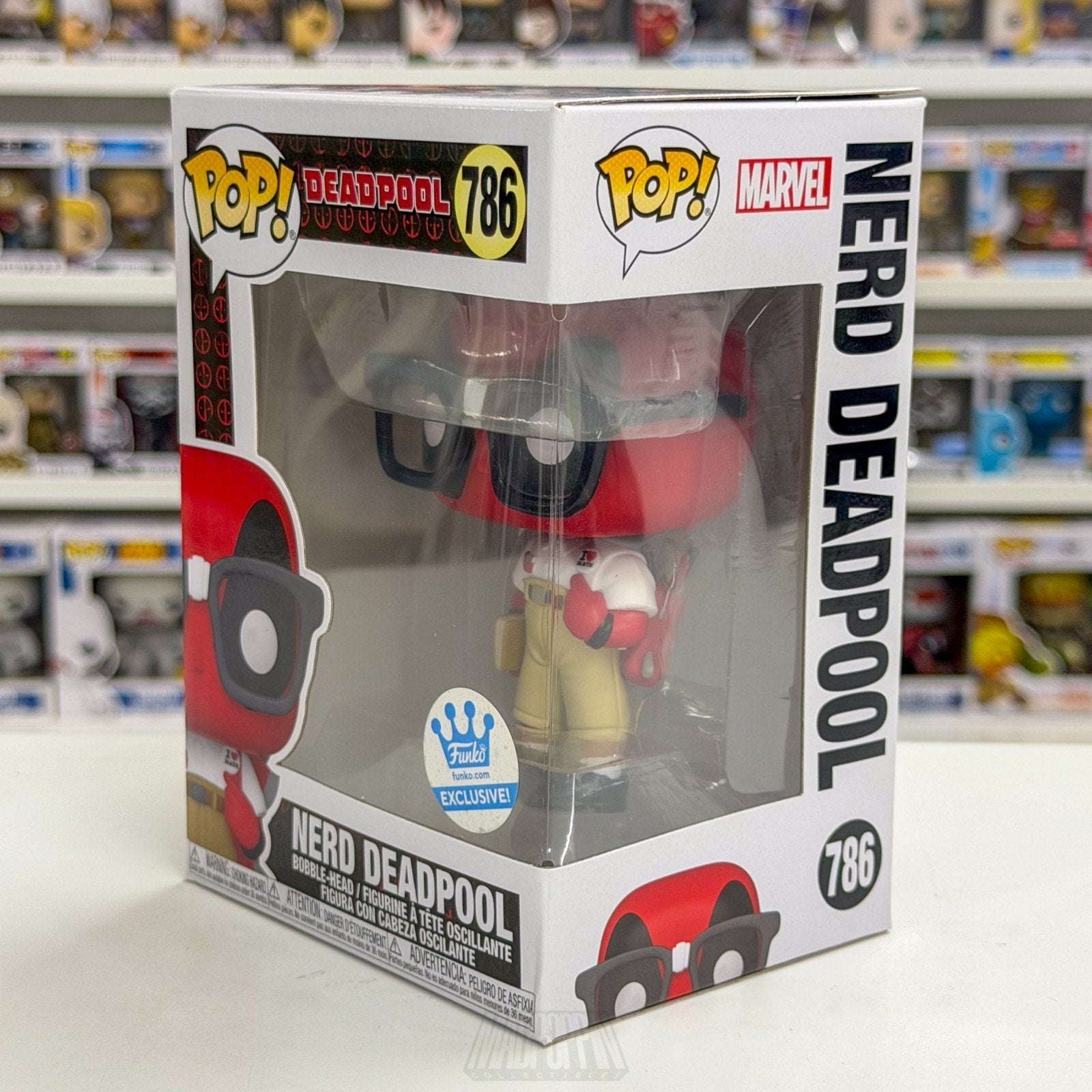 Funko Pop Marvel Nerd Deadpool Exclusive 786 Mercenary Antihero Toy Vinyl Figure