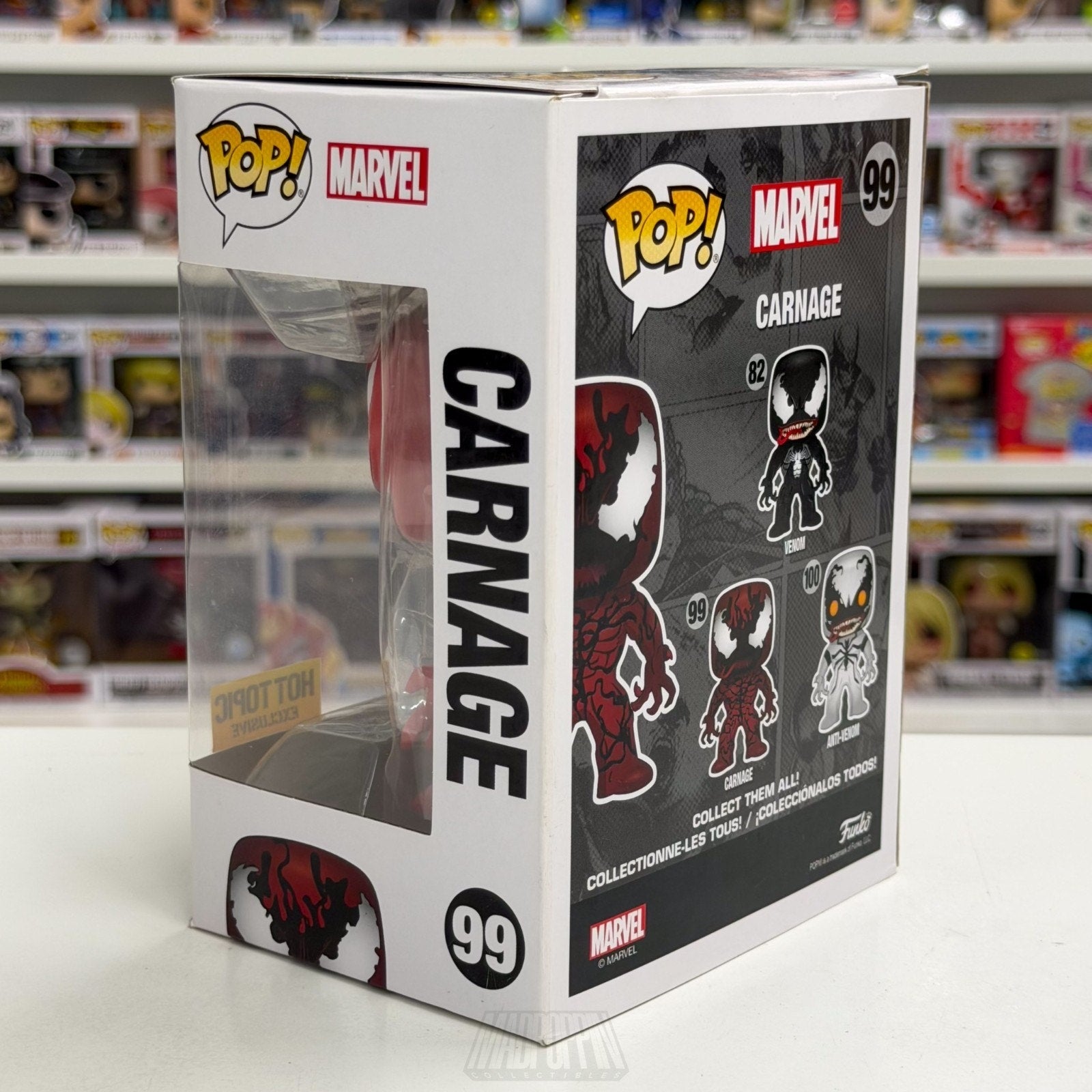 Funko Pop Marvel Carnage Hot Topic Exclusive 99 Symbiote Spider-Man Toy Figure