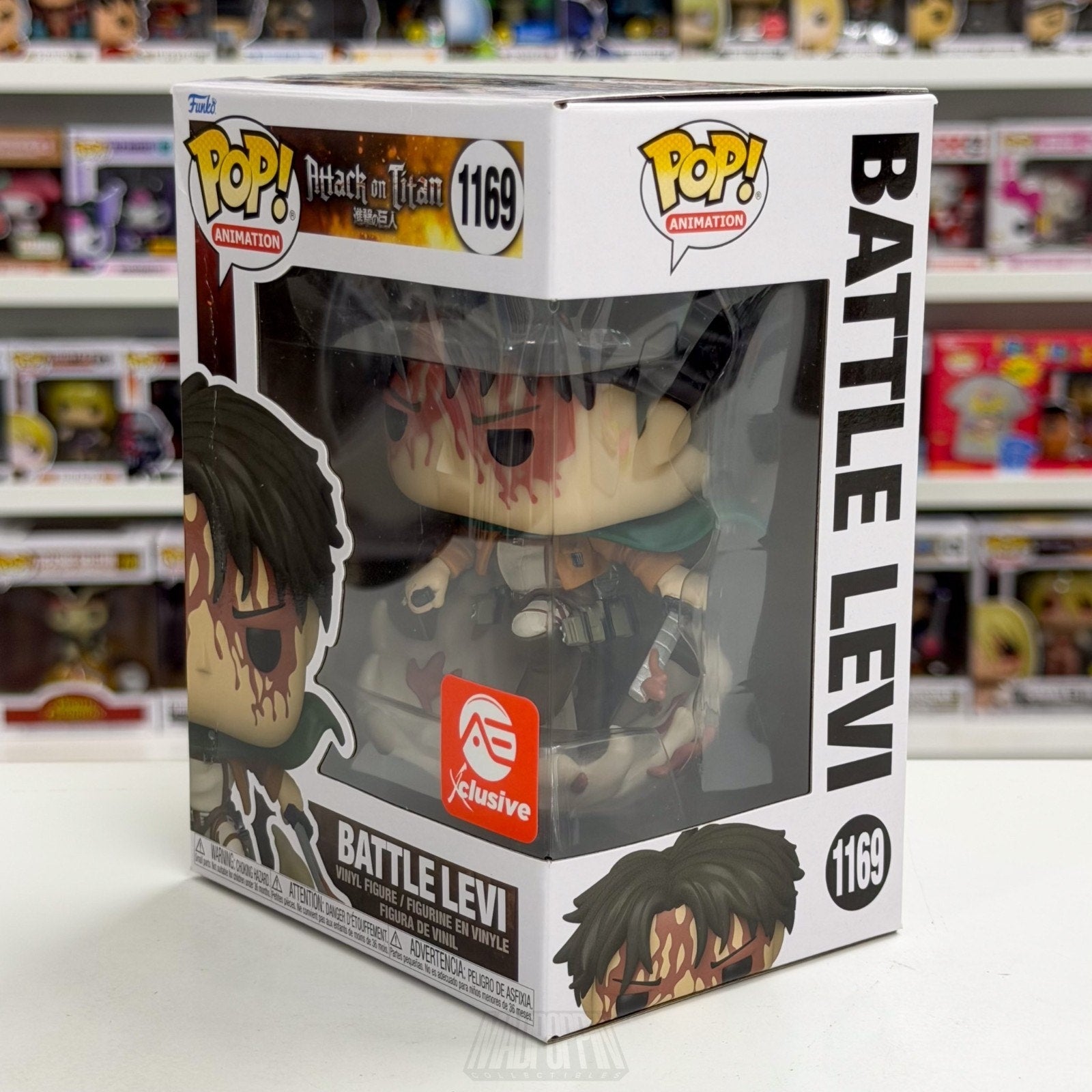 Funko Pop Anime Attack Titan Battle Levi Bloody AE Exclusive 1169 Vinyl Figure